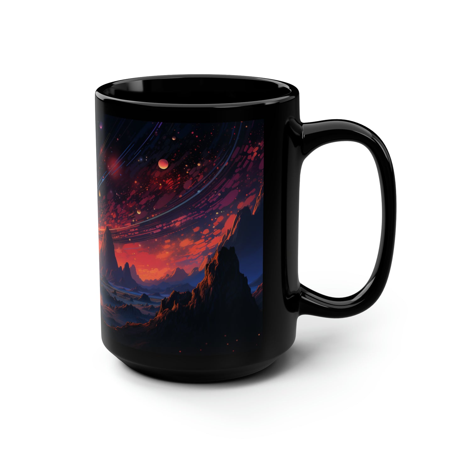 Galaxy Coffee Mug Cosmic Gift Boho Moon Stars Sun Celestial Mug 15oz