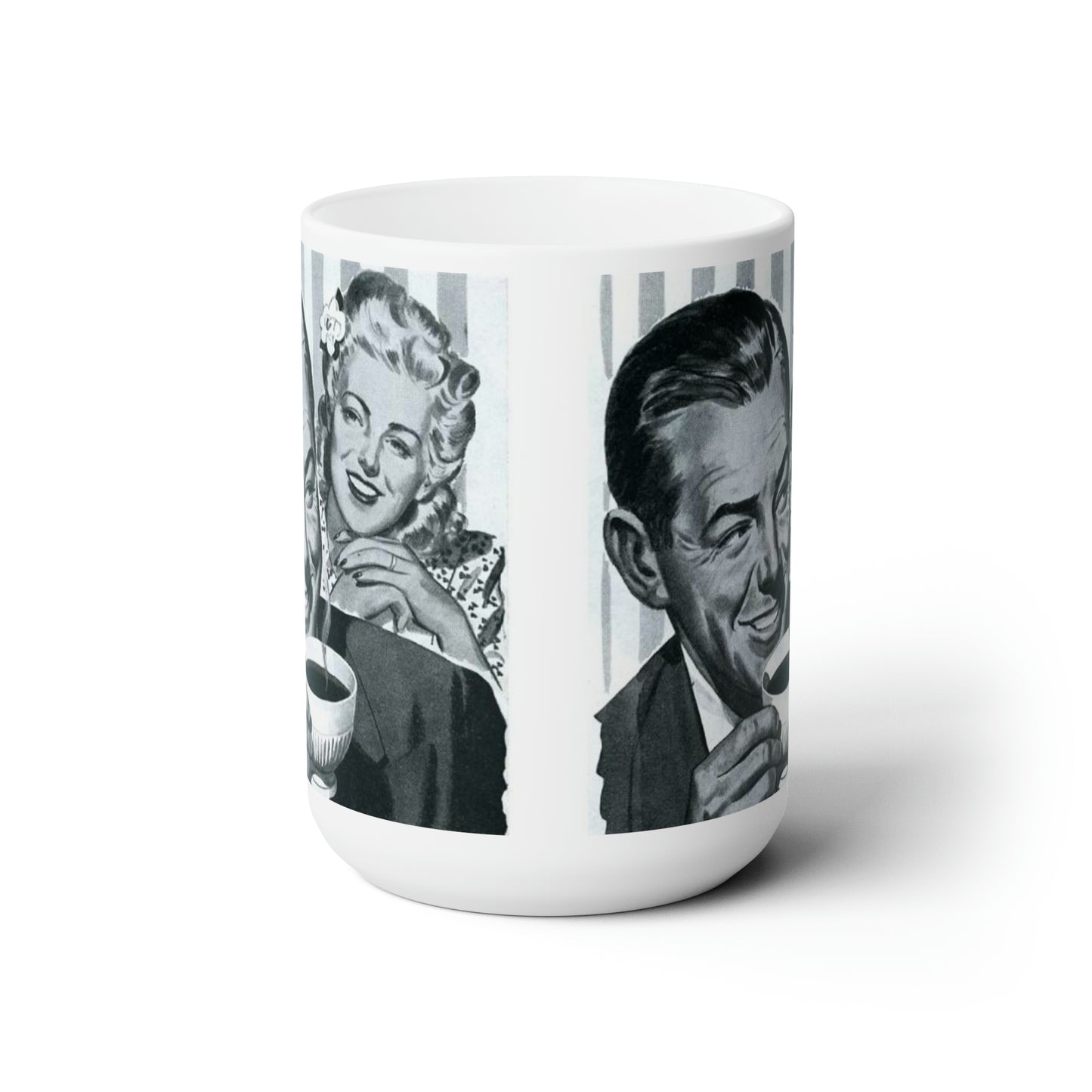 Vintage Photo Coffee Mug Classic Mug Black and White Retro Coffee Mugs 15oz