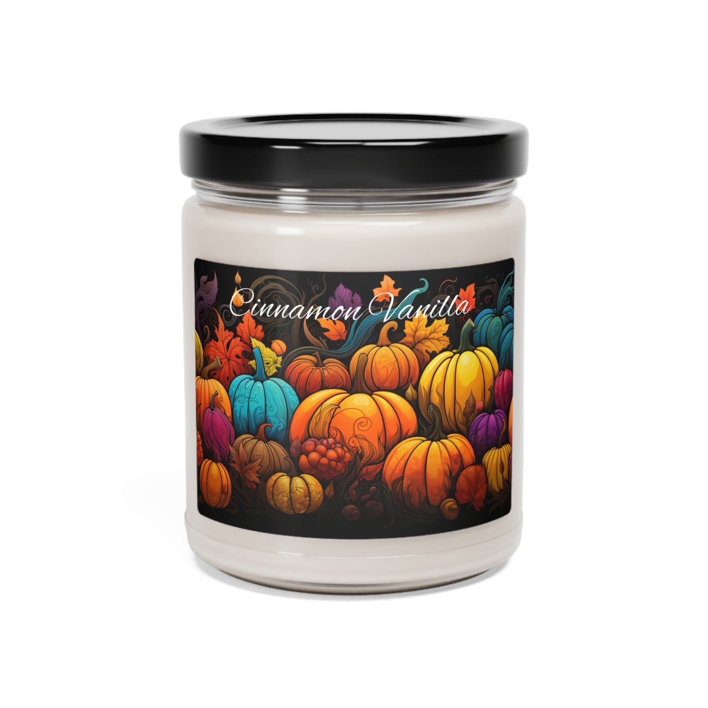 Halloween Candles Scented Cinnamon Vanilla Soy Candle, 9oz Vegan Soy Wax Halloween Decor Gift Cinnamon Vanilla