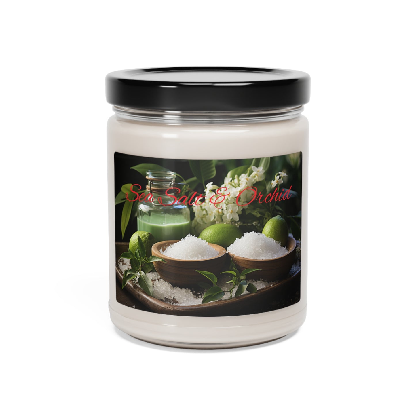 Sea Salt and Orchid Scented Soy Candle 9oz Ocean Salt and Orchid all Natural Vegan depression disorder awareness Beach Inspiring Light Airy
