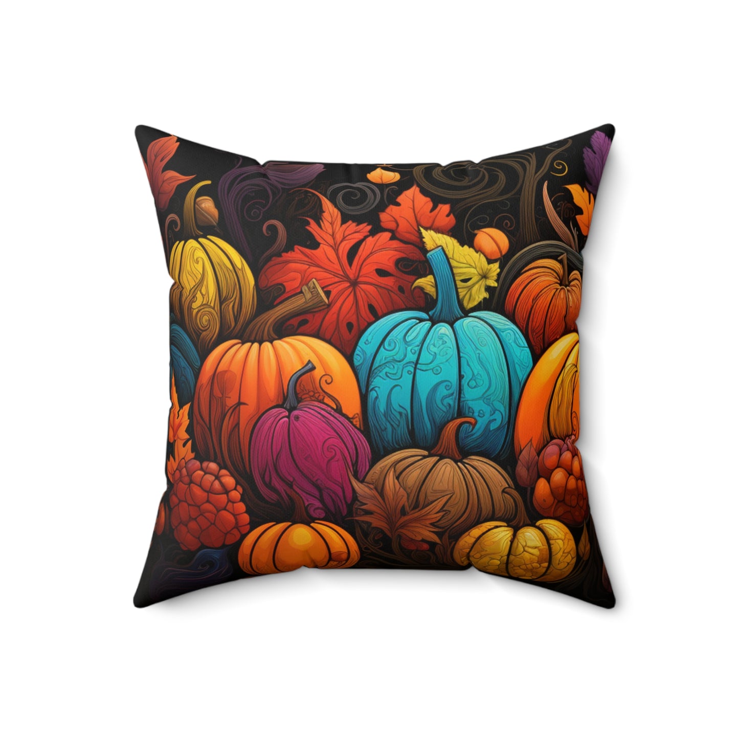 Halloween Pumkin Spun Polyester Square Pillow four sizes to pick from