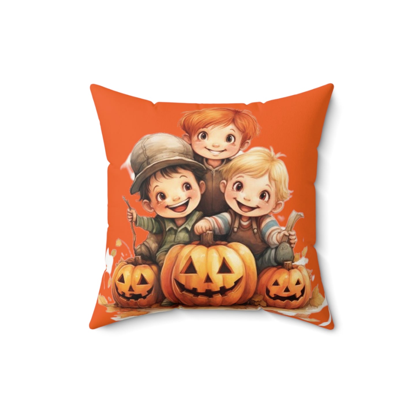 Pumpkin Patch Pillow Halloween Pillows Ghost Decor Fall Color Pillow Throw Pillows Home Spooky Decorations Spun Polyester Square