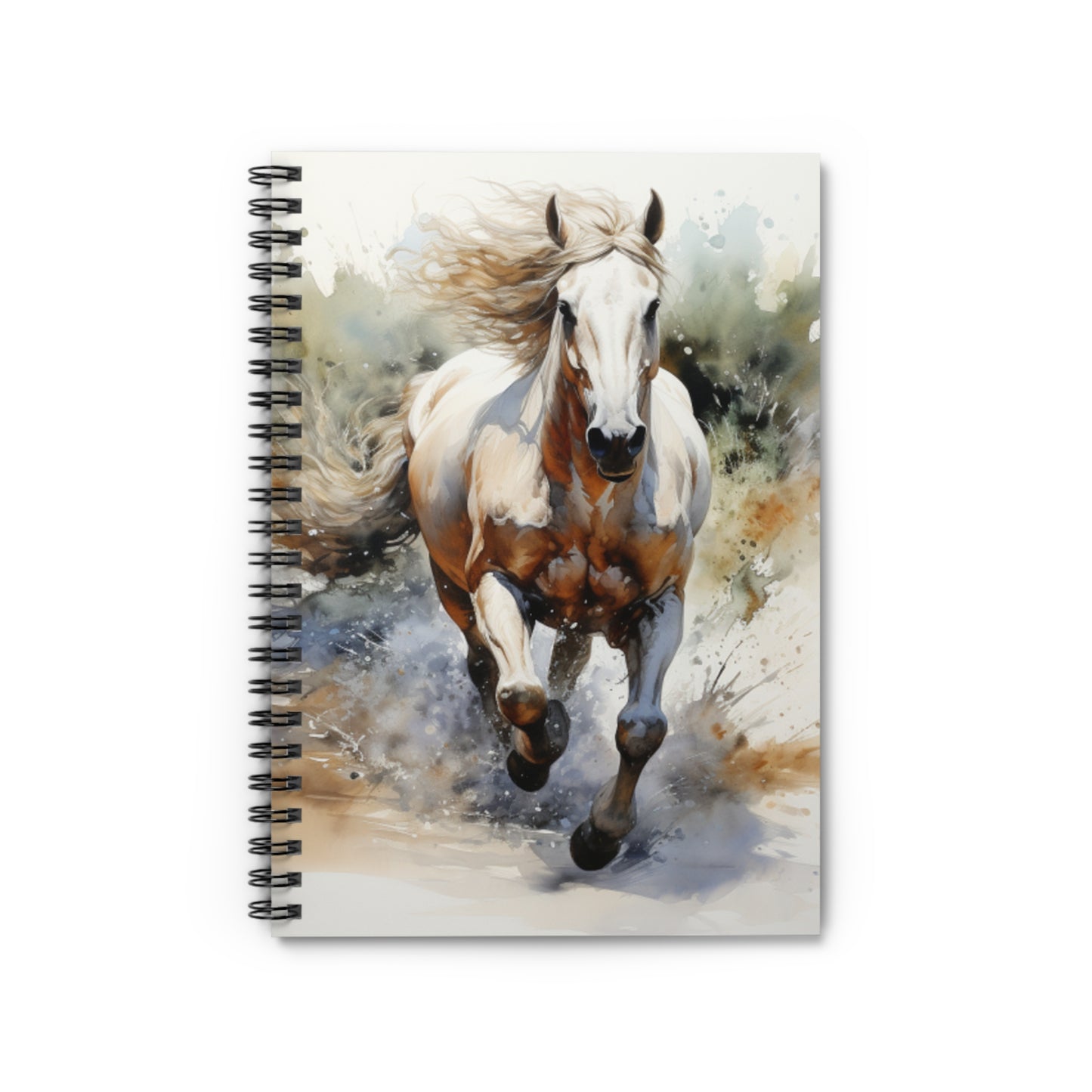 Spiral Notebook with Horses - Ruled Line Notebook Journal Stallion Bold Horse Cover Softcover Note Book