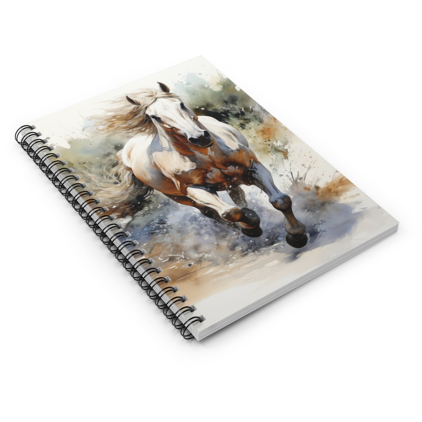 Spiral Notebook with Horses - Ruled Line Notebook Journal Stallion Bold Horse Cover Softcover Note Book