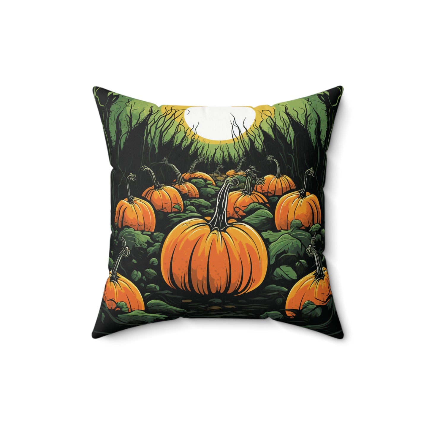 Halloween Pumkin Spun Polyester Square Pillow four sizes to pick from Halloween Cottage Decor Pumkin Patch Home Decor