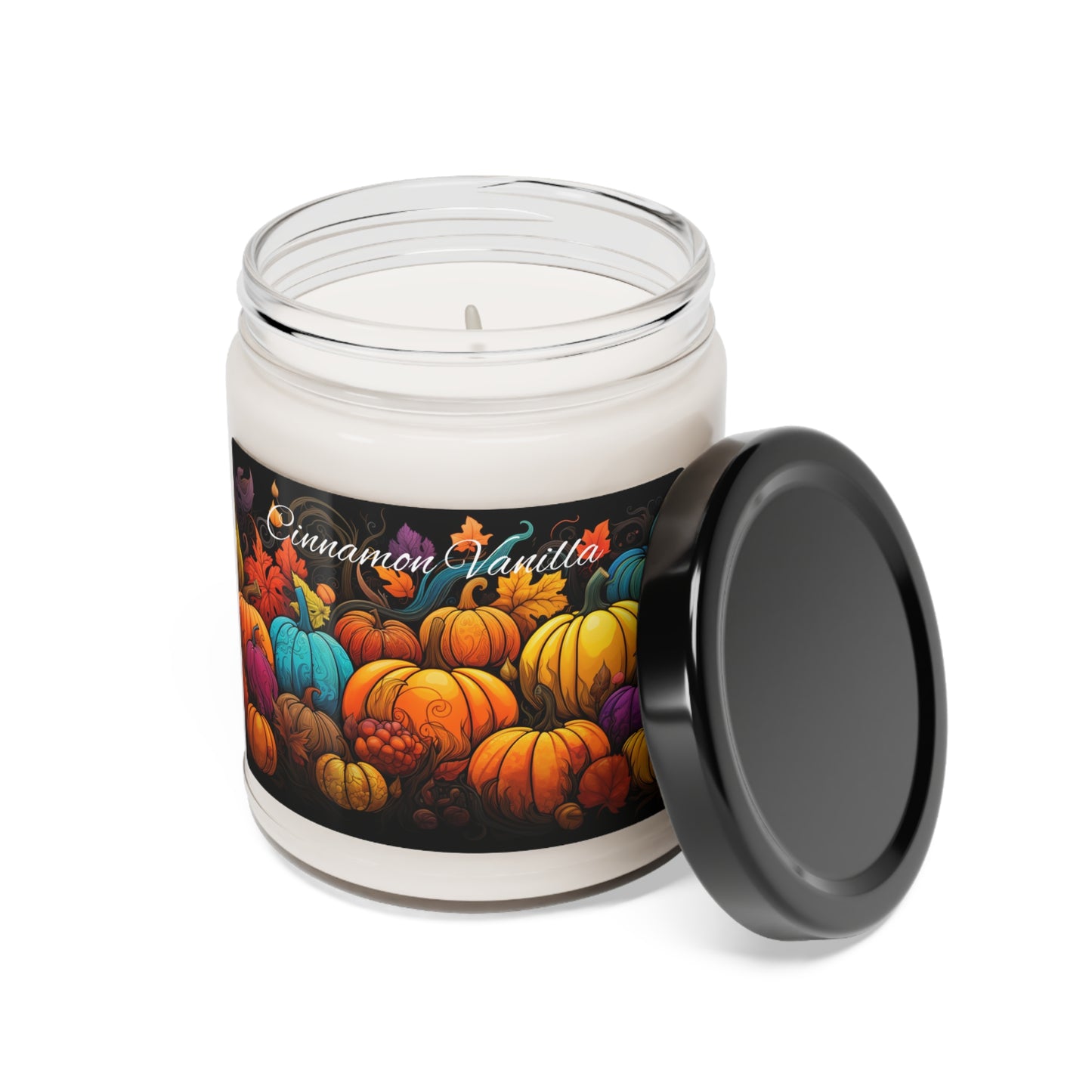 Halloween Candles Scented Cinnamon Vanilla Soy Candle, 9oz Vegan Soy Wax Halloween Decor Gift Cinnamon Vanilla