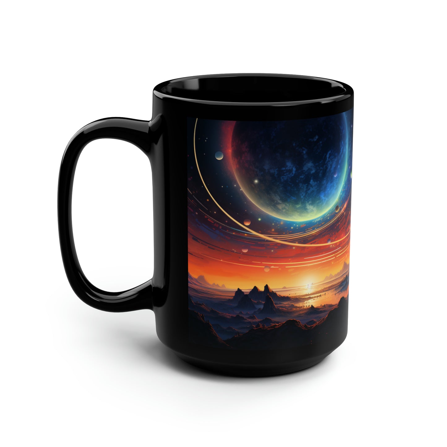Galaxy Coffee Mug Cosmic Gift Boho Moon Stars Sun Celestial Mug 15oz