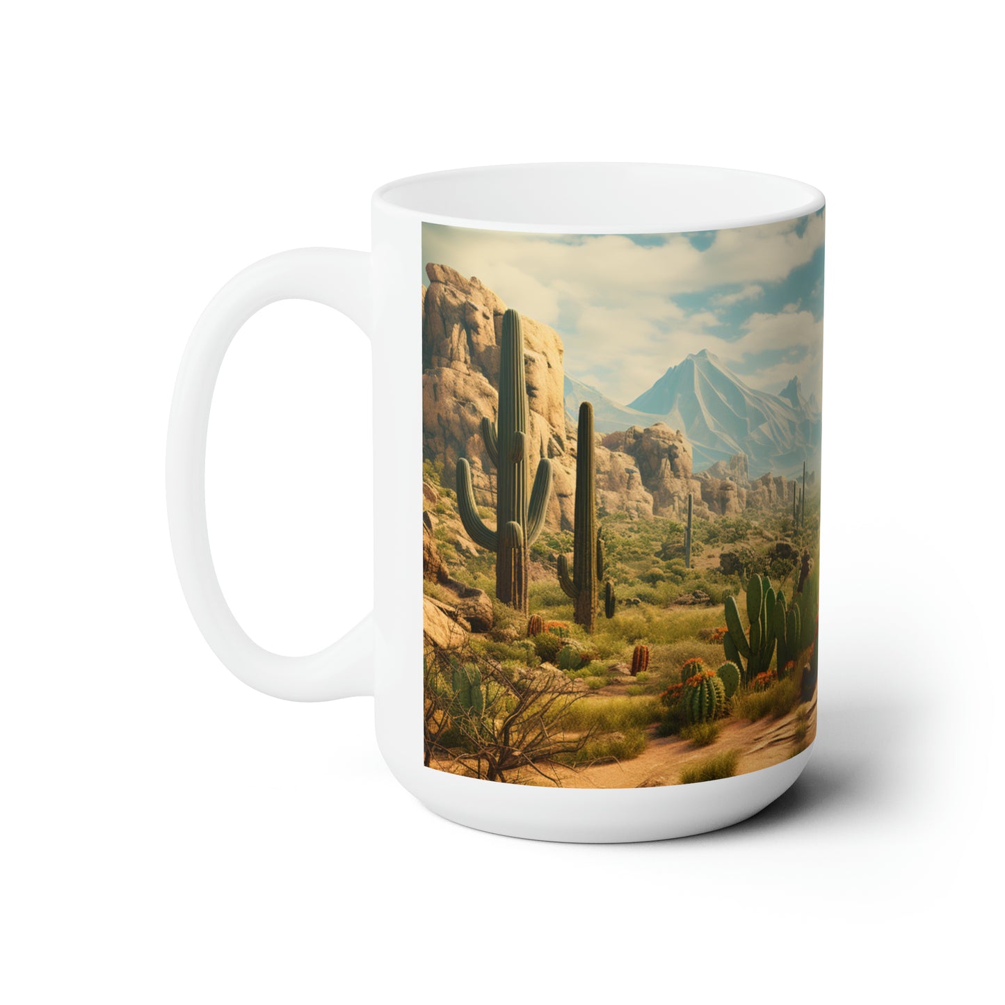 15oz Coffee Mug Cactus Landscape Art Housewarming Birthday Gifts Desert Outdoor Gift