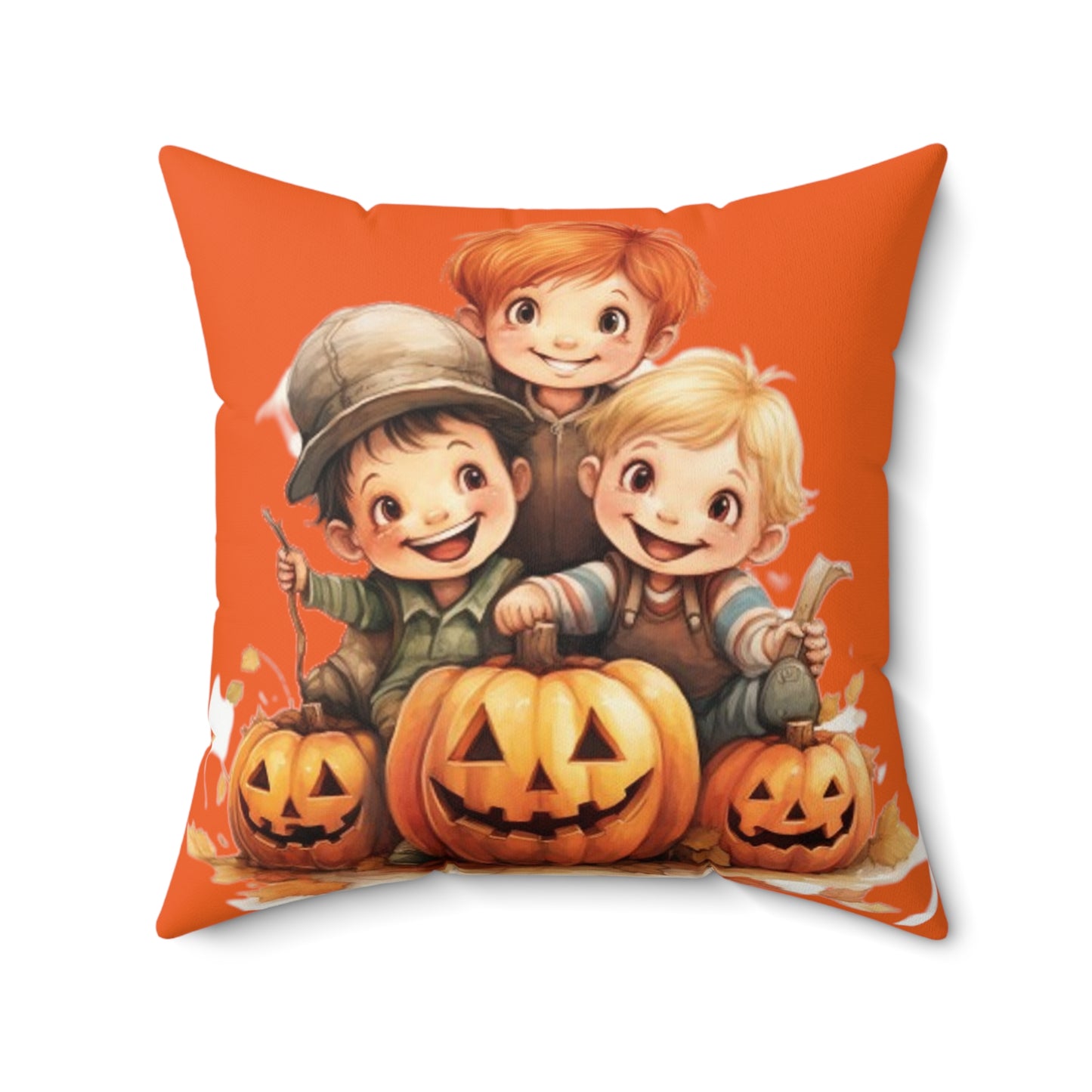 Pumpkin Patch Pillow Halloween Pillows Ghost Decor Fall Color Pillow Throw Pillows Home Spooky Decorations Spun Polyester Square