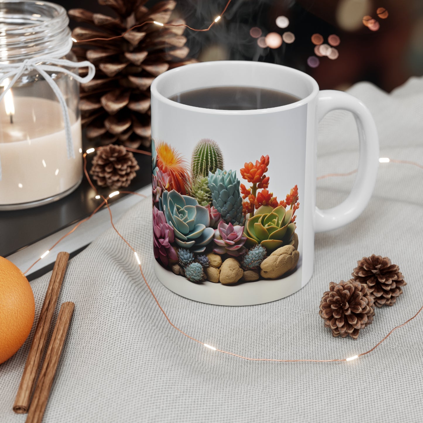 Plant Lover Cute Cactus Mug Succulent Plant Coffee Mug Funny gift Cacti Rock formation Coffee Mug Barrel Catus Ceramic Mug 11oz