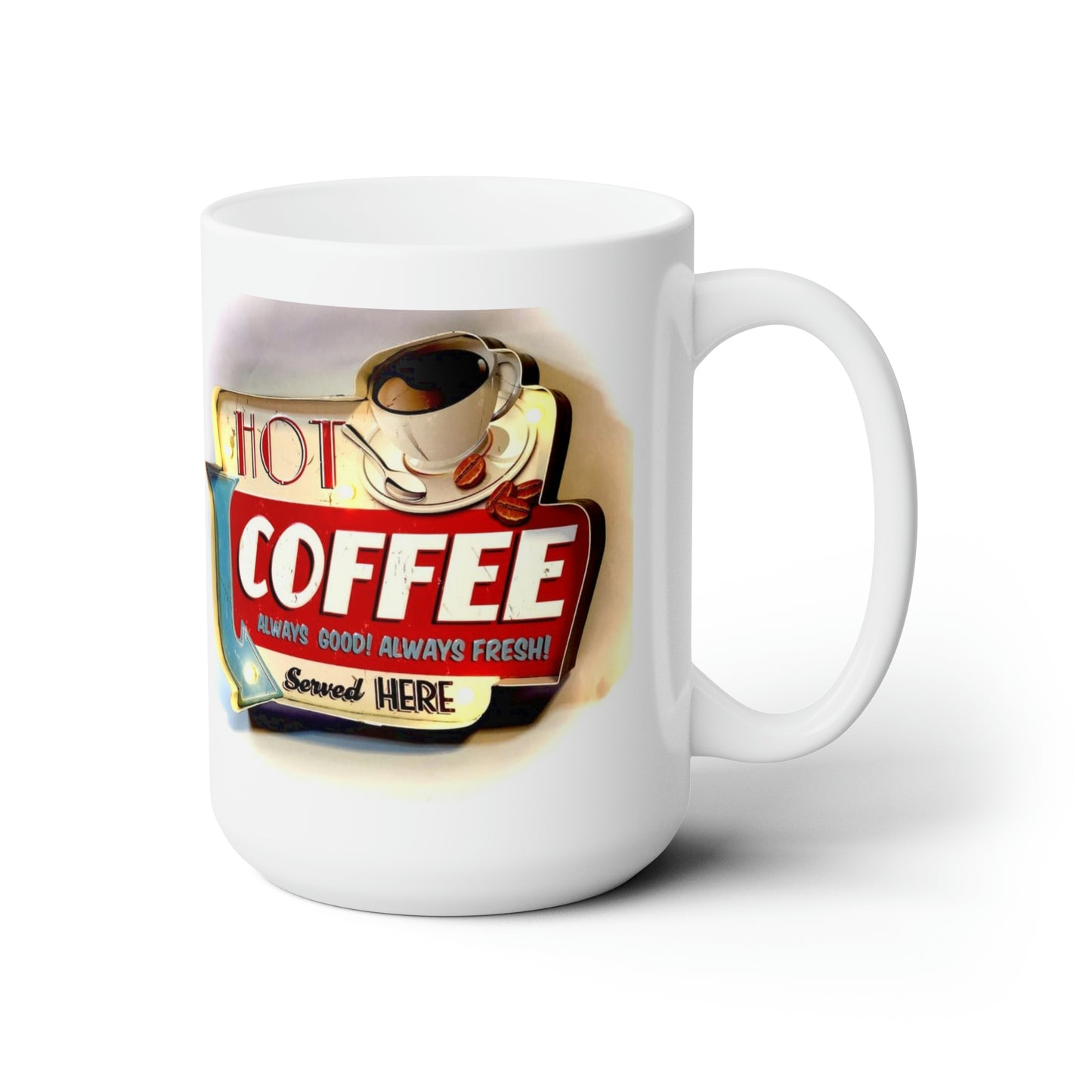 Old Style Coffee Mug Vintage Sign Mug Retro Style Vintage Coffee Cup 15oz