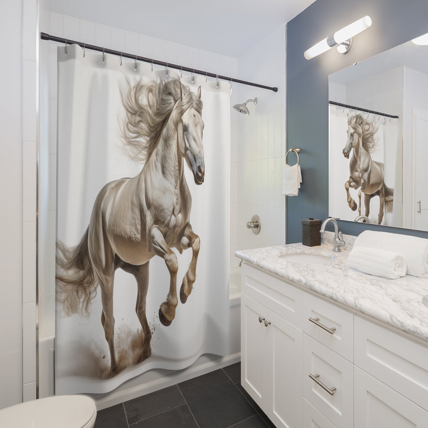 Wild Horse Shower Curtain Western Themed Bathroom Decor Horse Shower Curtain Horse Gift Horse Bath Decor Cowgirl Shower Quarter Horse Shower