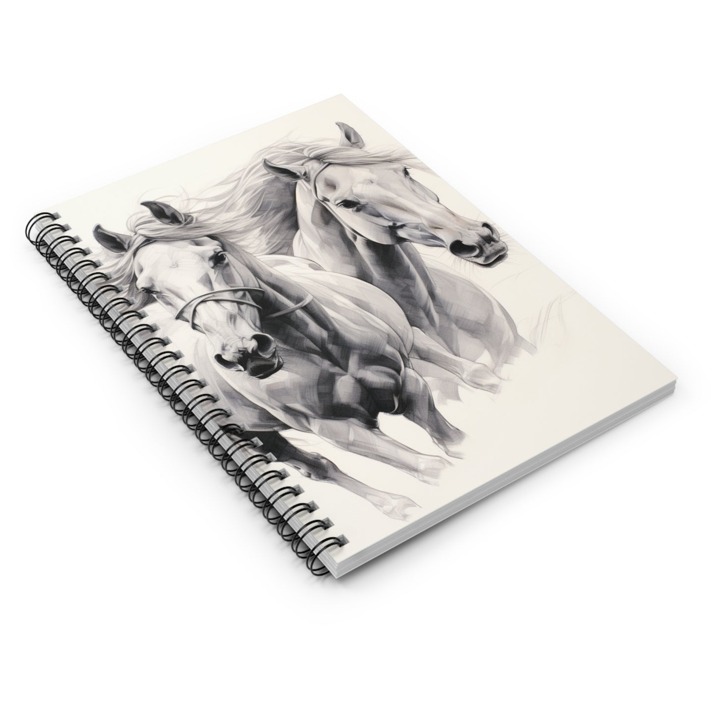 Spiral Notebook - Ruled LineHorse Themed Notebook Lined Paper - Horse Gift or Horse Lovers Gift - Equestrian Gifts Notepad and Journal