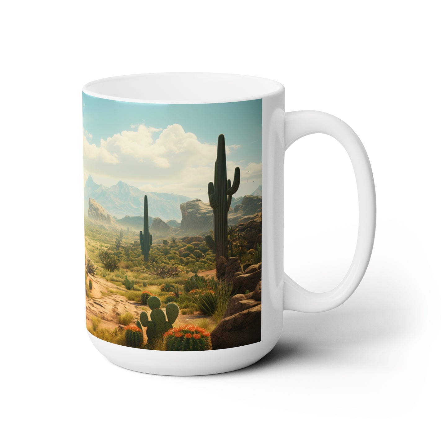 15oz Coffee Mug Cactus Landscape Art Housewarming Birthday Gifts Desert Outdoor Gift
