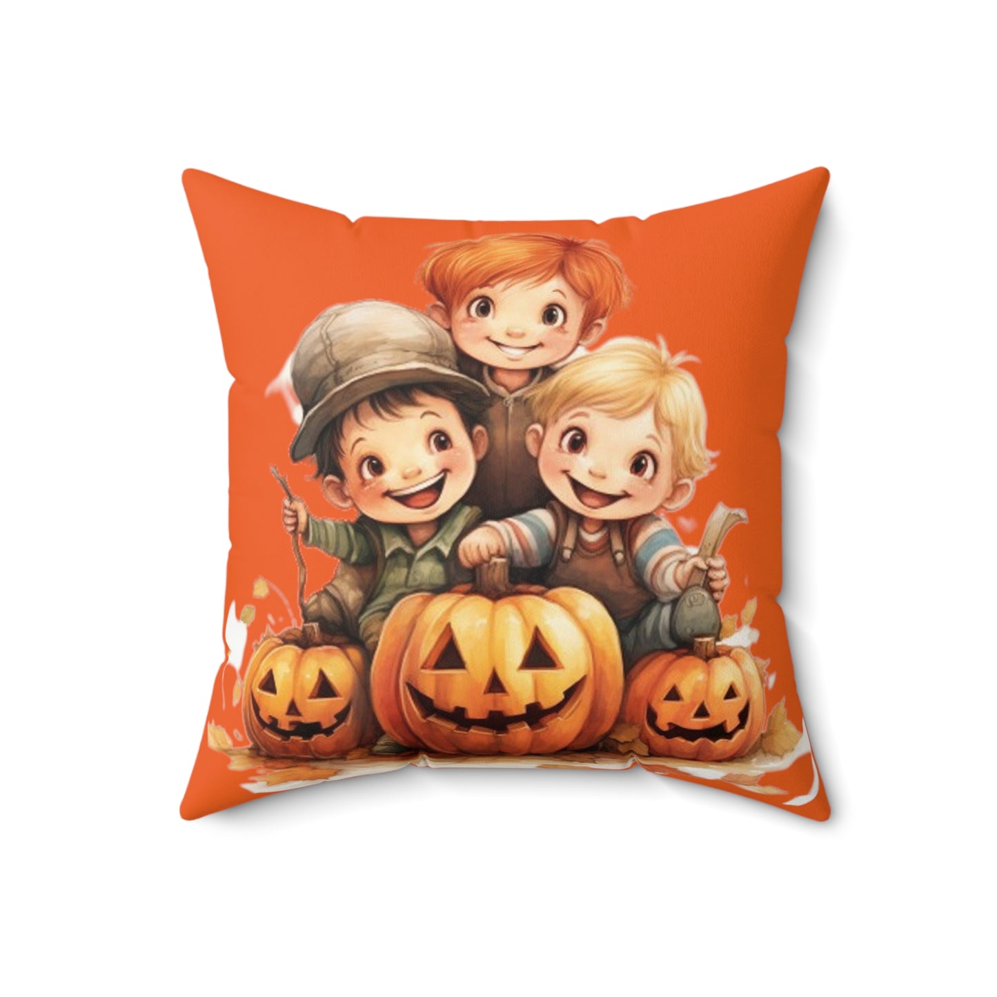 Pumpkin Patch Pillow Halloween Pillows Ghost Decor Fall Color Pillow Throw Pillows Home Spooky Decorations Spun Polyester Square