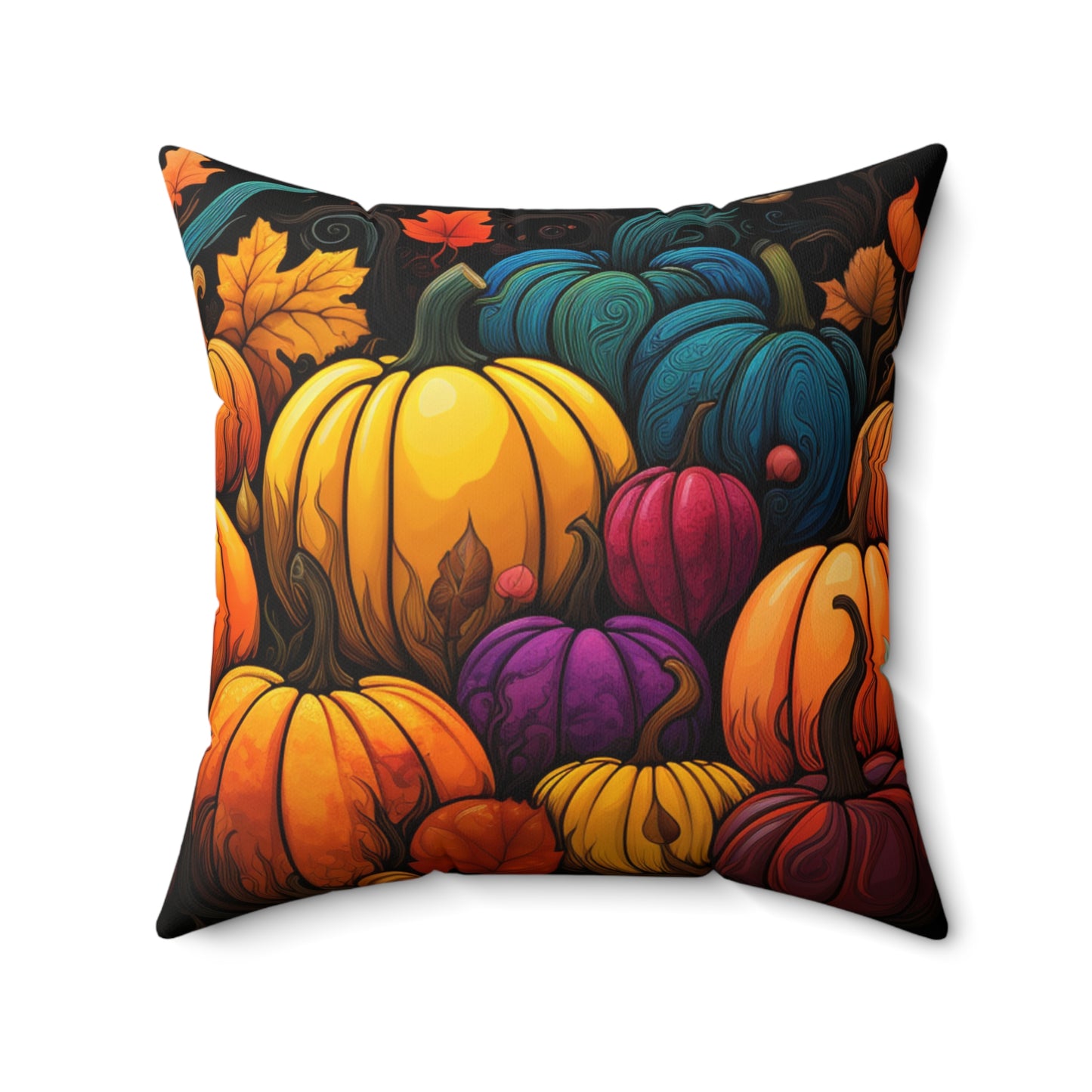 Halloween Pumkin Spun Polyester Square Pillow four sizes to pick from