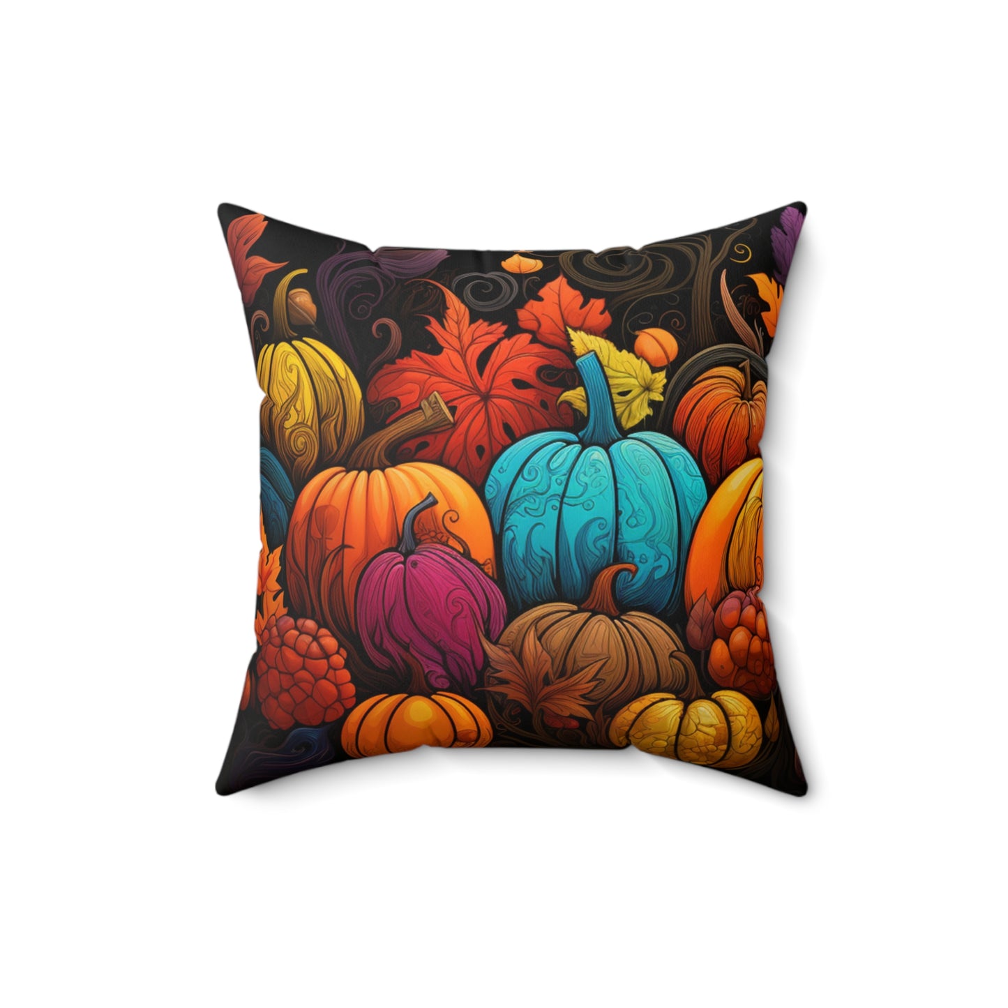 Halloween Pumkin Spun Polyester Square Pillow four sizes to pick from