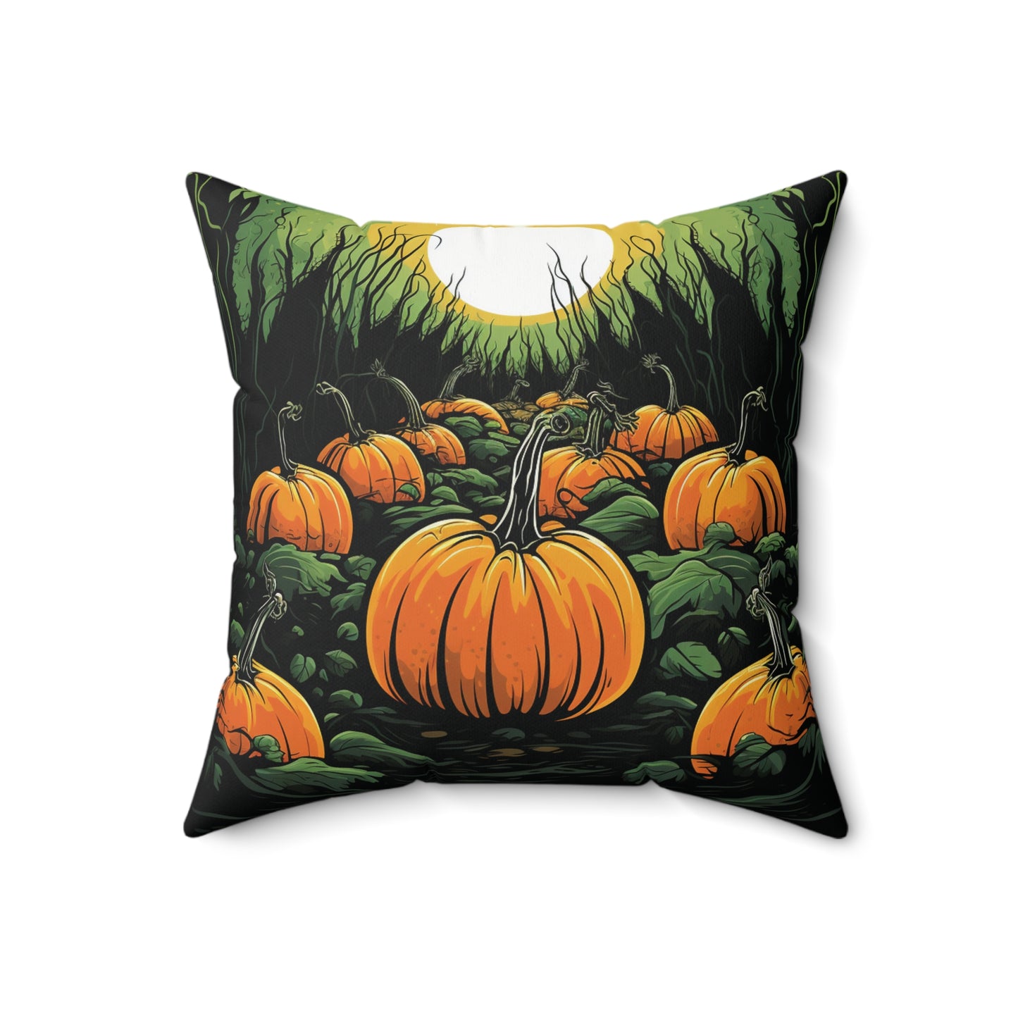 Halloween Pumkin Spun Polyester Square Pillow four sizes to pick from Halloween Cottage Decor Pumkin Patch Home Decor