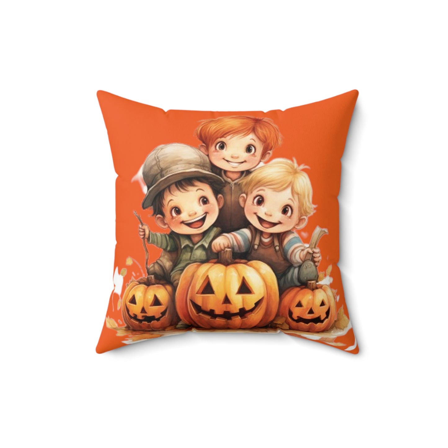 Pumpkin Patch Pillow Halloween Pillows Ghost Decor Fall Color Pillow Throw Pillows Home Spooky Decorations Spun Polyester Square