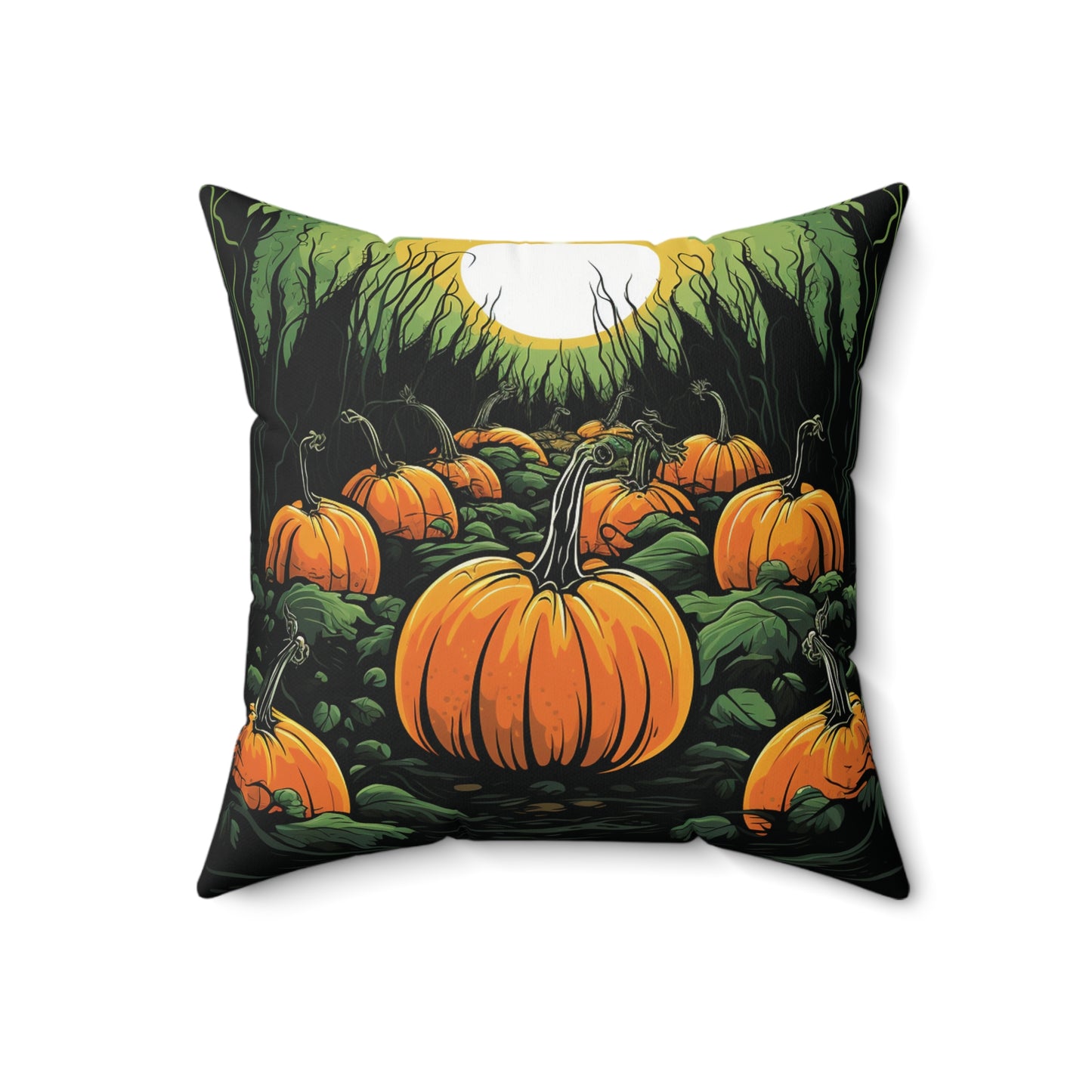Halloween Pumkin Spun Polyester Square Pillow four sizes to pick from Halloween Cottage Decor Pumkin Patch Home Decor