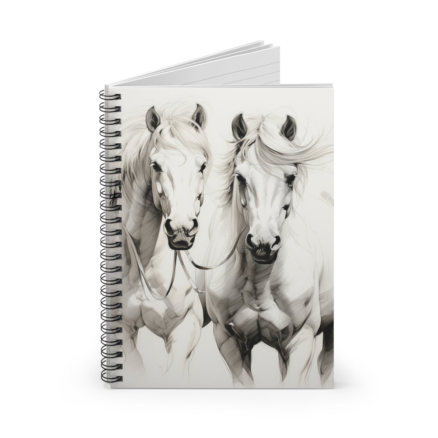 Hores Spiral Notebook Spiral Journal - Ruled Line Dream Journal Notebook Diary Journal Cute Crazy Horse Equestrian Log Barn Gift For Horses