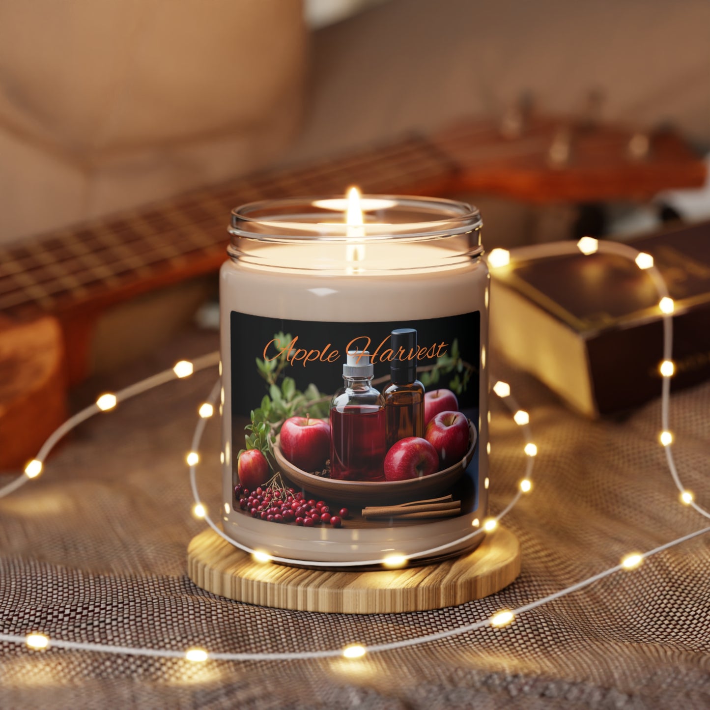 Apple Harvest Scented Soy Fall Candle 9oz Vegan Living Housewarming Home Decor Natural Clean Aromatherapy Fall House Seasonal Scented