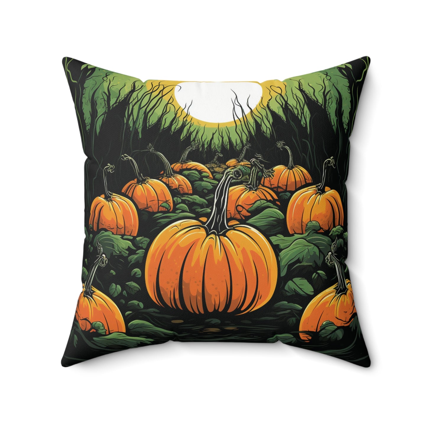 Halloween Pumkin Spun Polyester Square Pillow four sizes to pick from Halloween Cottage Decor Pumkin Patch Home Decor