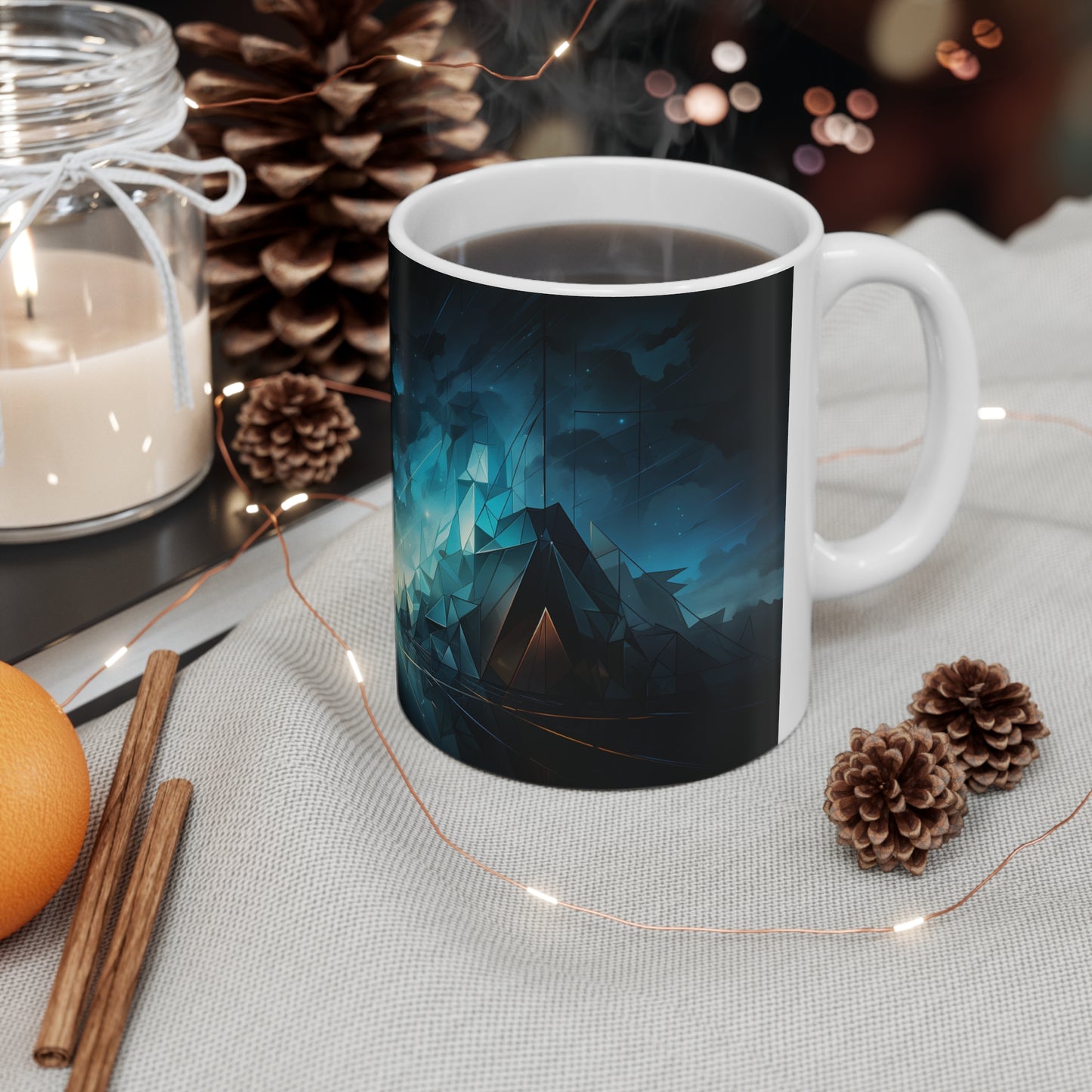 Outer Space Mountains Grand Colors Coffee mug Ceramic Cup Nature Lover Mugs With Mountains Mystique of Nature Explosions of Color and Life