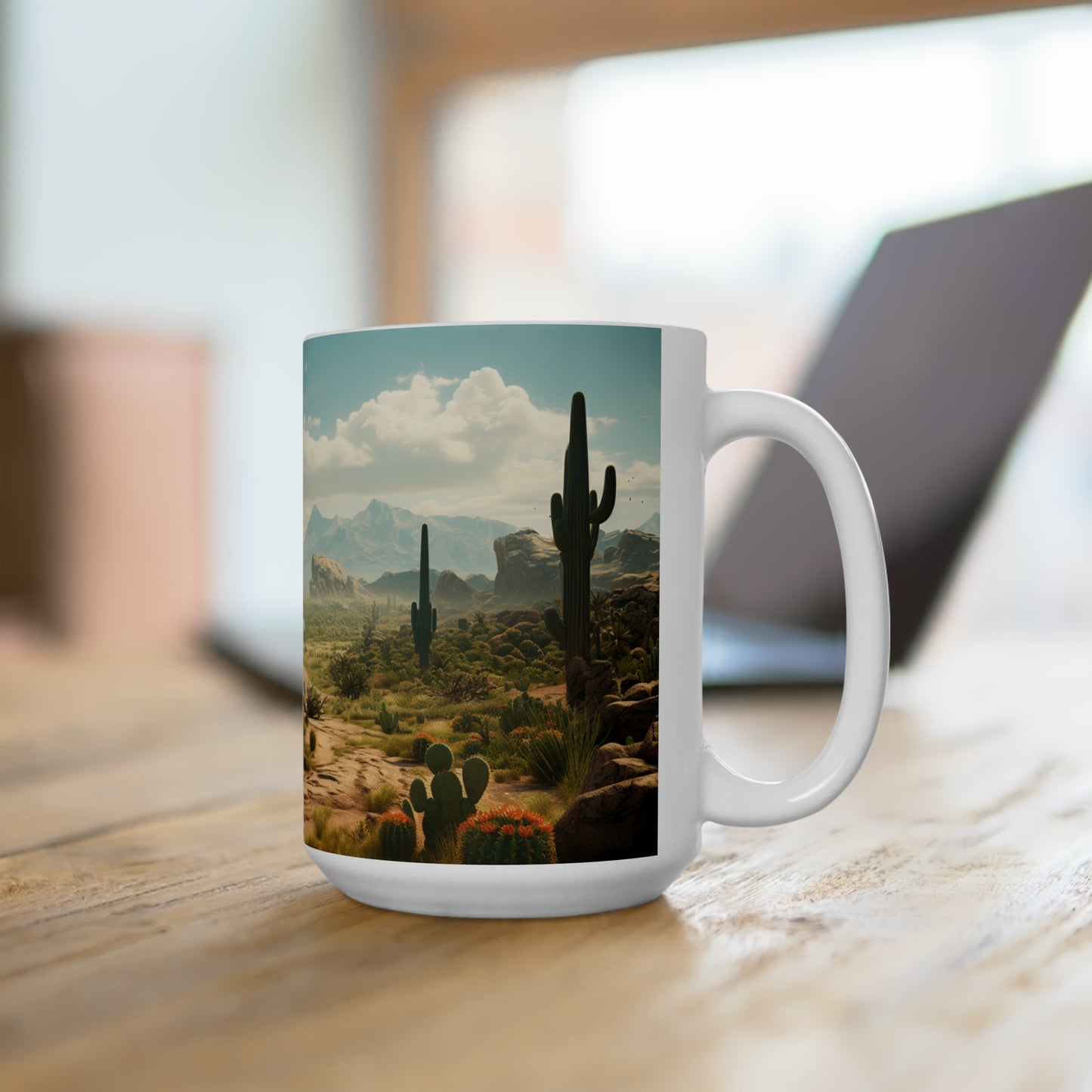 15oz Coffee Mug Cactus Landscape Art Housewarming Birthday Gifts Desert Outdoor Gift