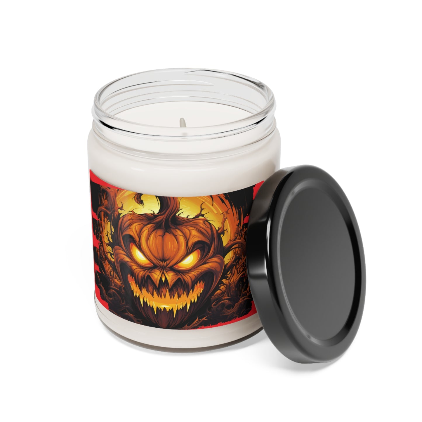 Halloween Decor Scented 5 Different Sents Soy Candle, 9oz Vegan Soy Wax Home Decor Cinnamon Vanilla, Clean Cotten, Apple Harvest and more
