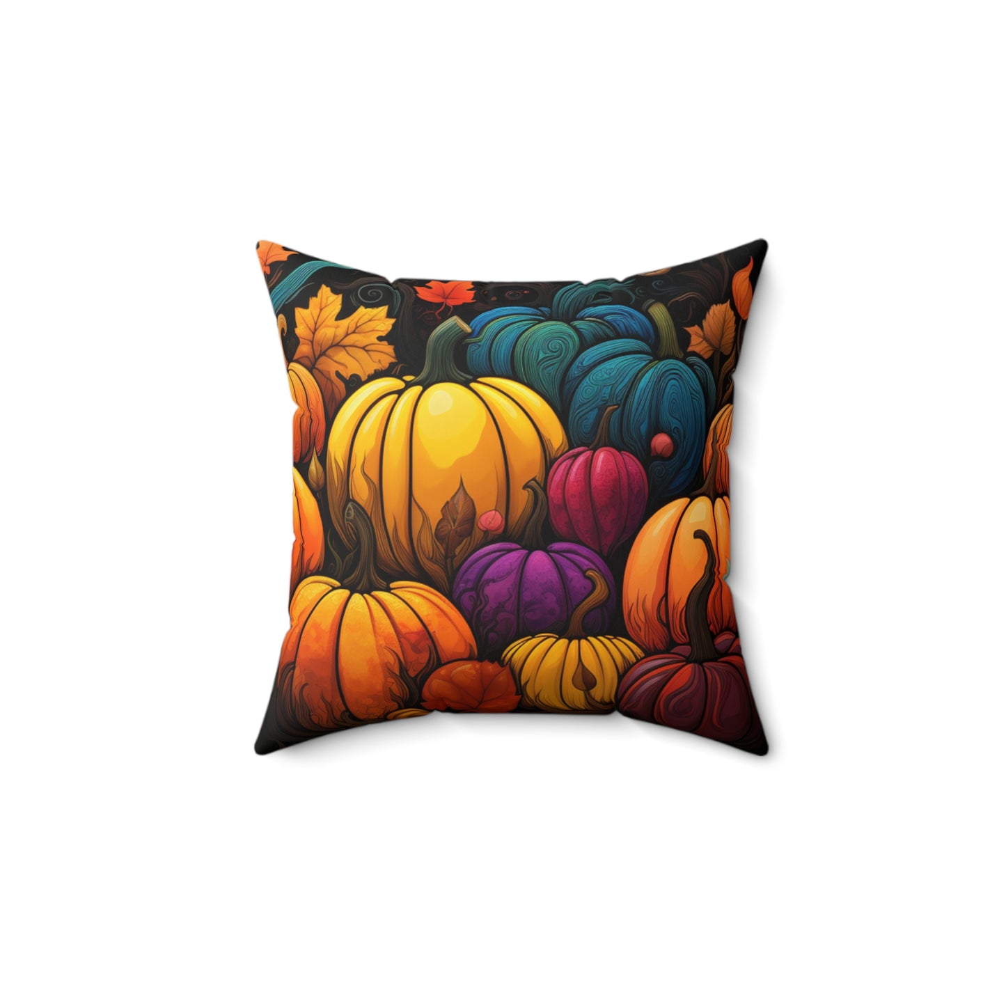 Halloween Pumkin Spun Polyester Square Pillow four sizes to pick from