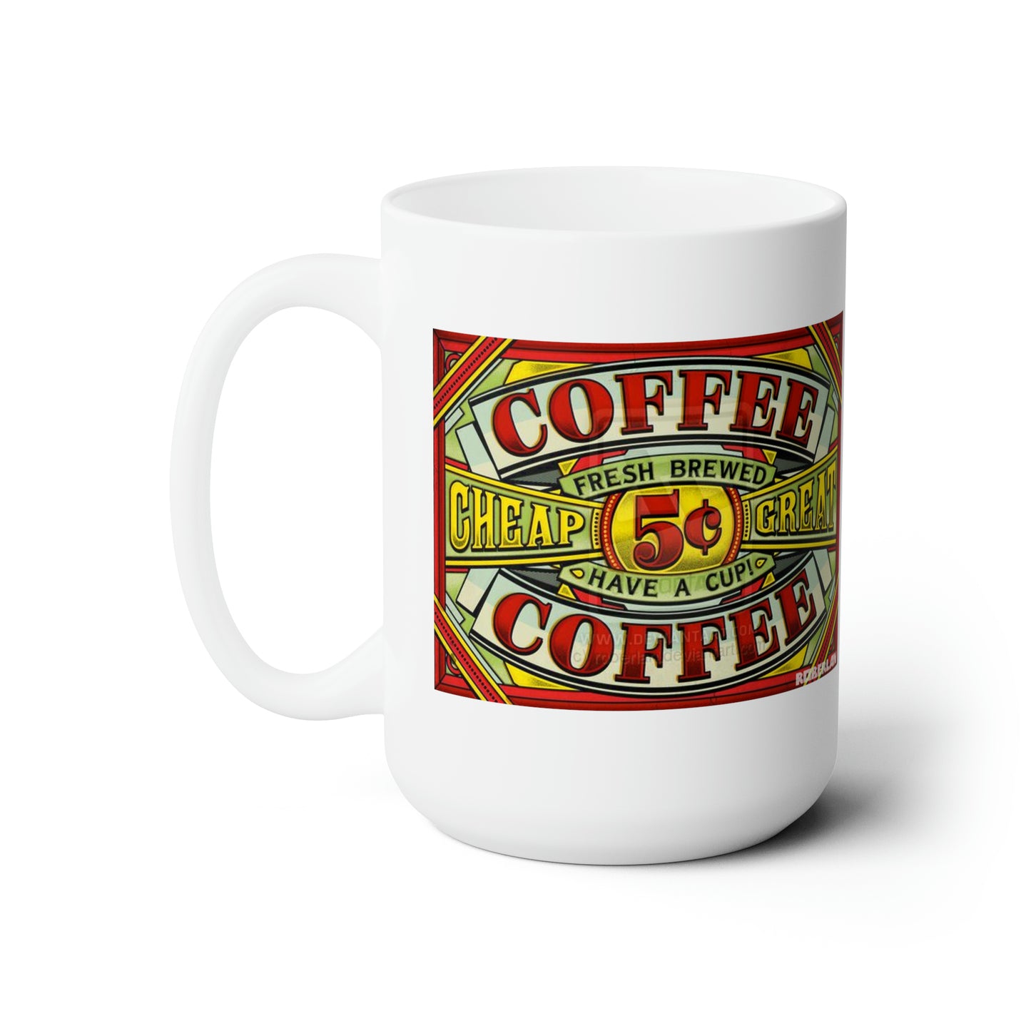 Vintage Coffee Mug Classic Boho Style Mugs Coffee Cup Retro Effects 15oz