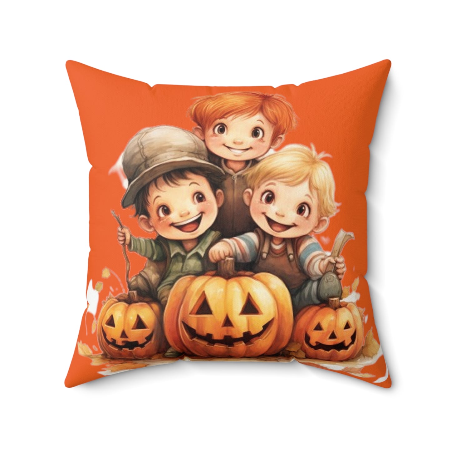Pumpkin Patch Pillow Halloween Pillows Ghost Decor Fall Color Pillow Throw Pillows Home Spooky Decorations Spun Polyester Square