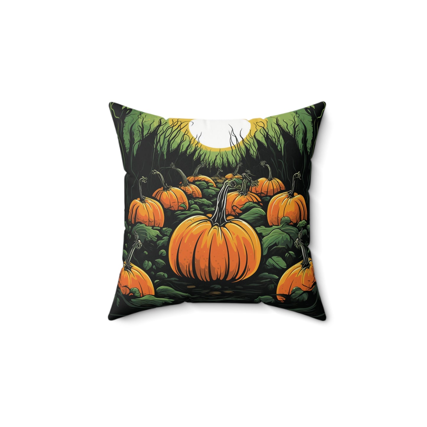 Halloween Pumkin Spun Polyester Square Pillow four sizes to pick from Halloween Cottage Decor Pumkin Patch Home Decor