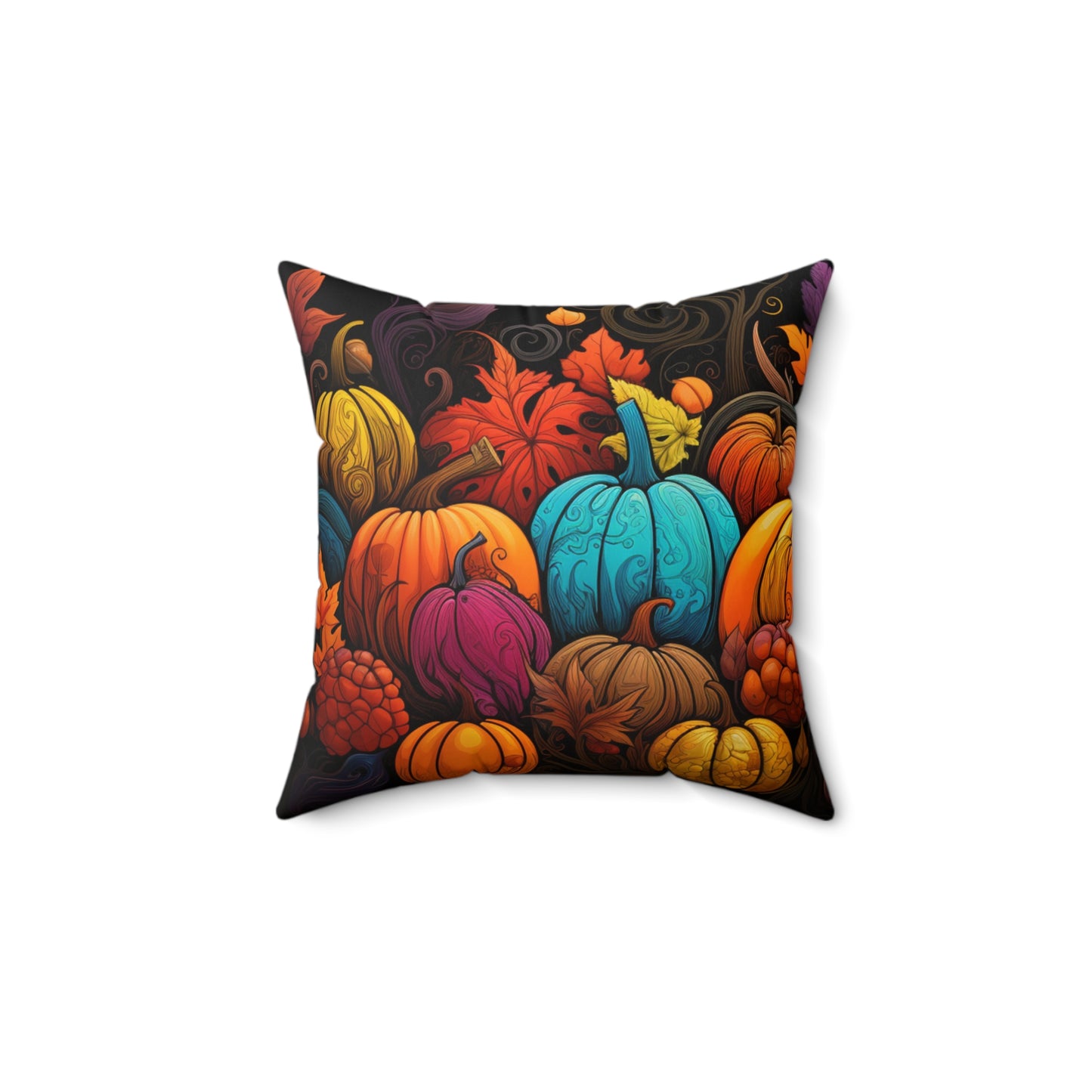 Halloween Pumkin Spun Polyester Square Pillow four sizes to pick from