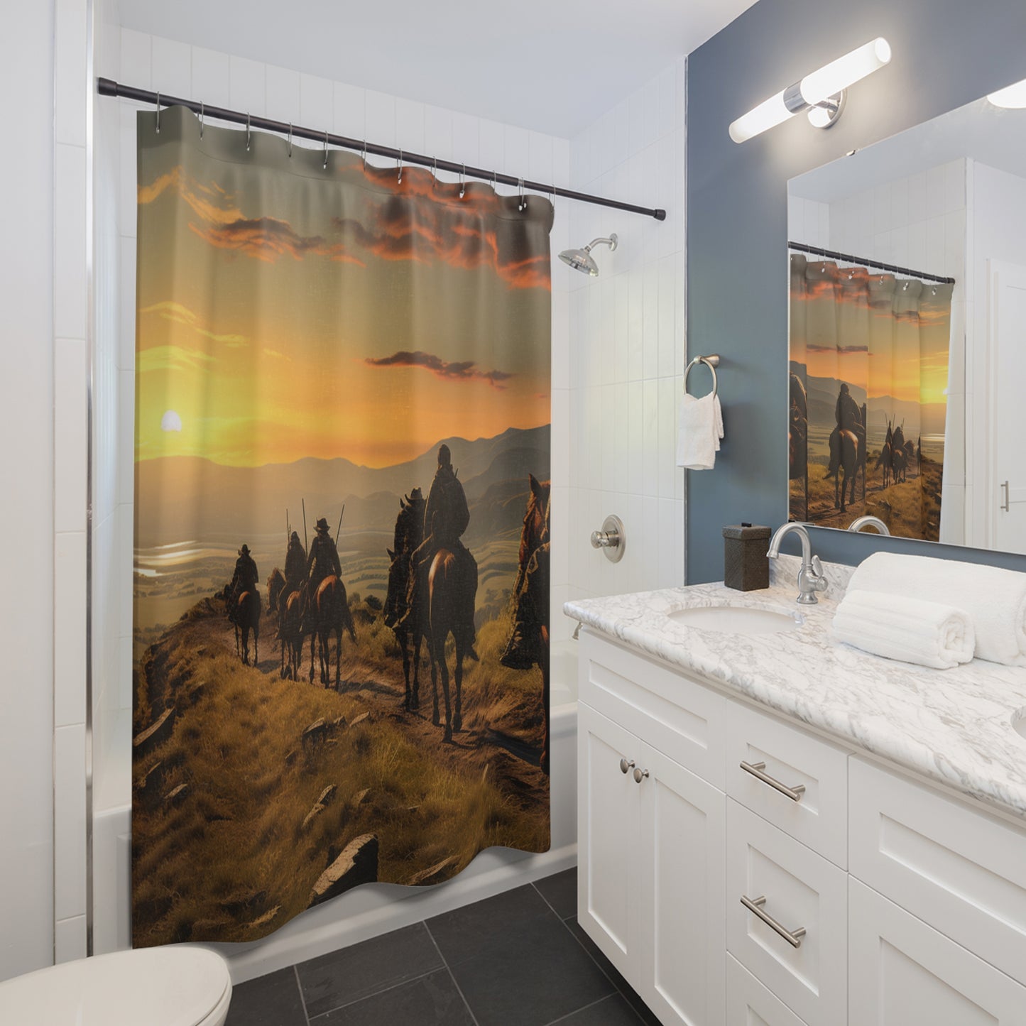 Wild Horse Shower Curtain Horse Bath Curtain Bathroom Decor Western Gift