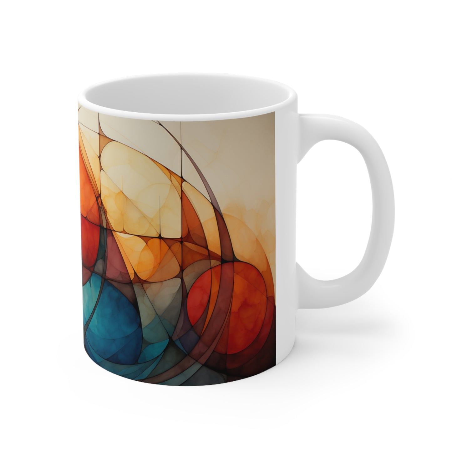 Geometric Design Mug Colorful Crescent Design Ceramic Coffee Cup Celestial Gift Home Decor Drinkware New Design Coffee Cup