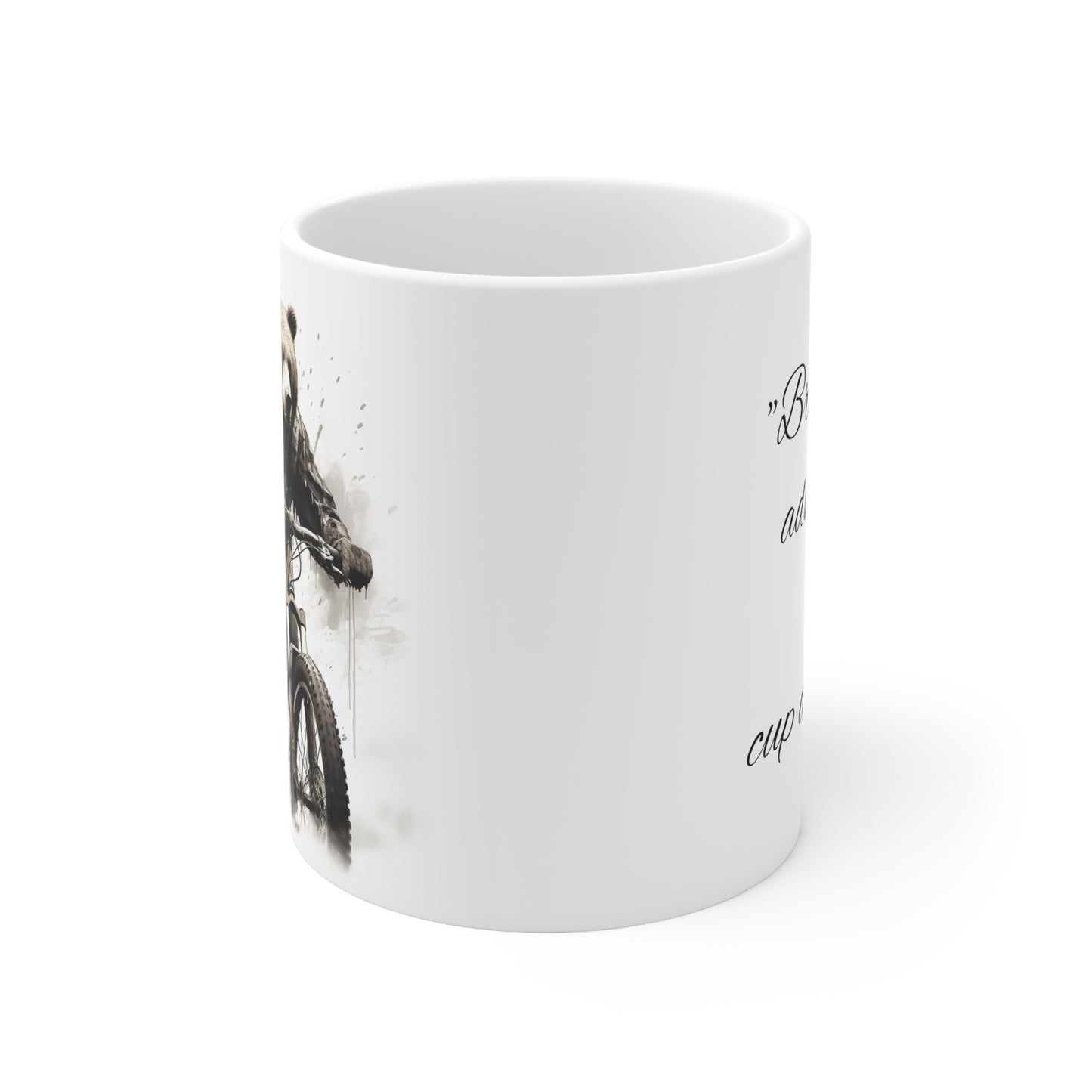 Bear on Bike Coffee Mug Adventure Bike Outdoor Cup Bicycle With Bears Bikes
