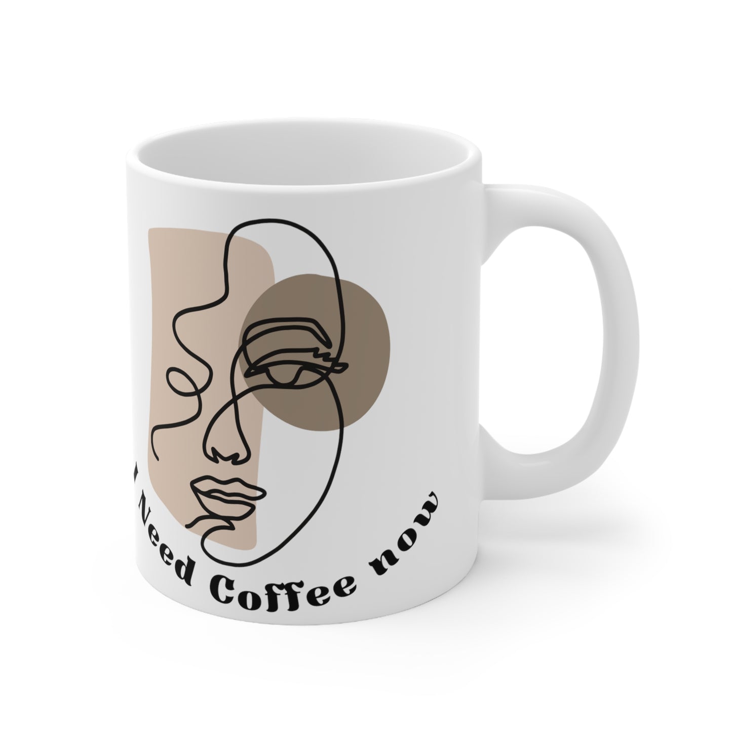Face I Need Coffee Now Ceramic Mug 11oz coffee coffee mug Ceramic Mug 11oz