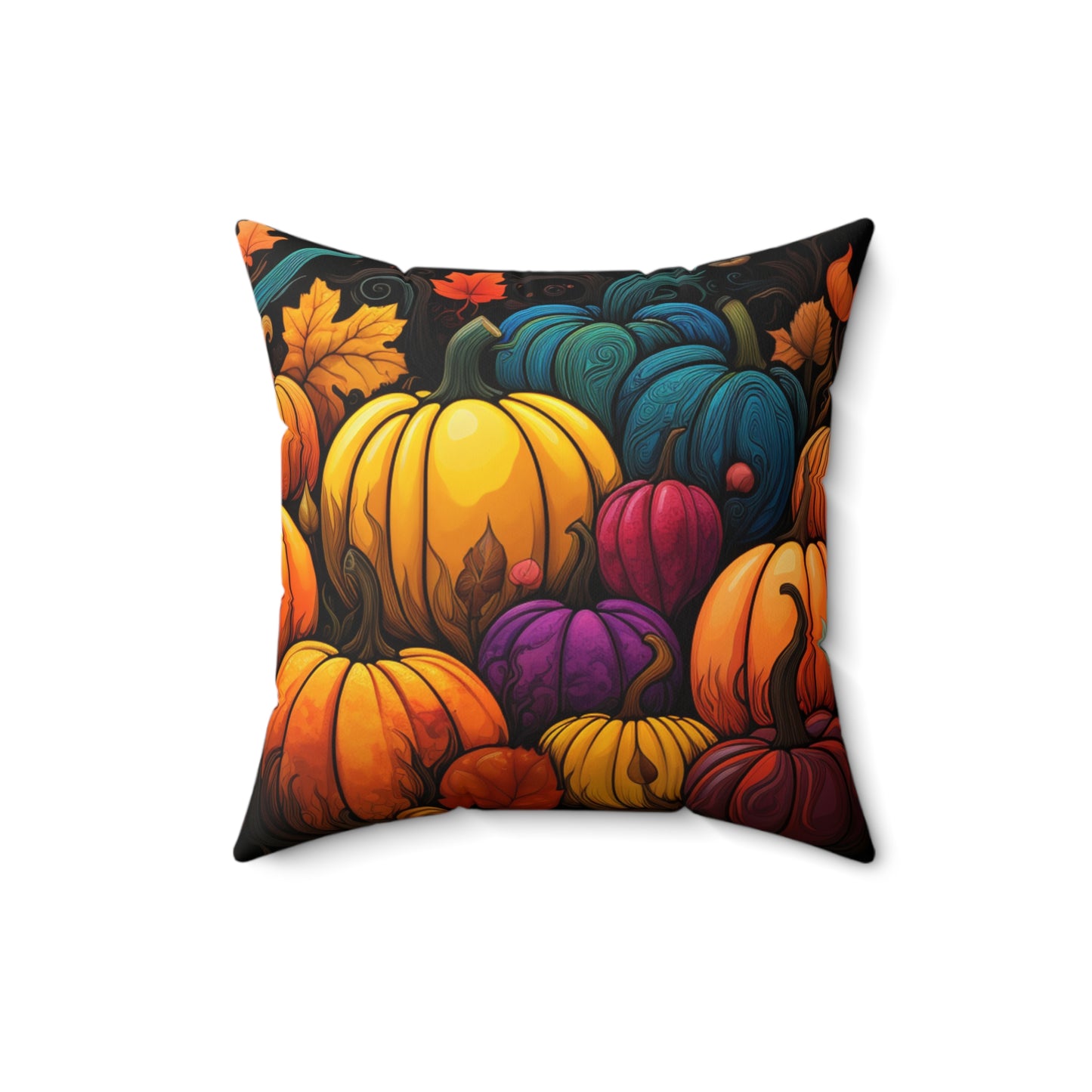 Halloween Pumkin Spun Polyester Square Pillow four sizes to pick from