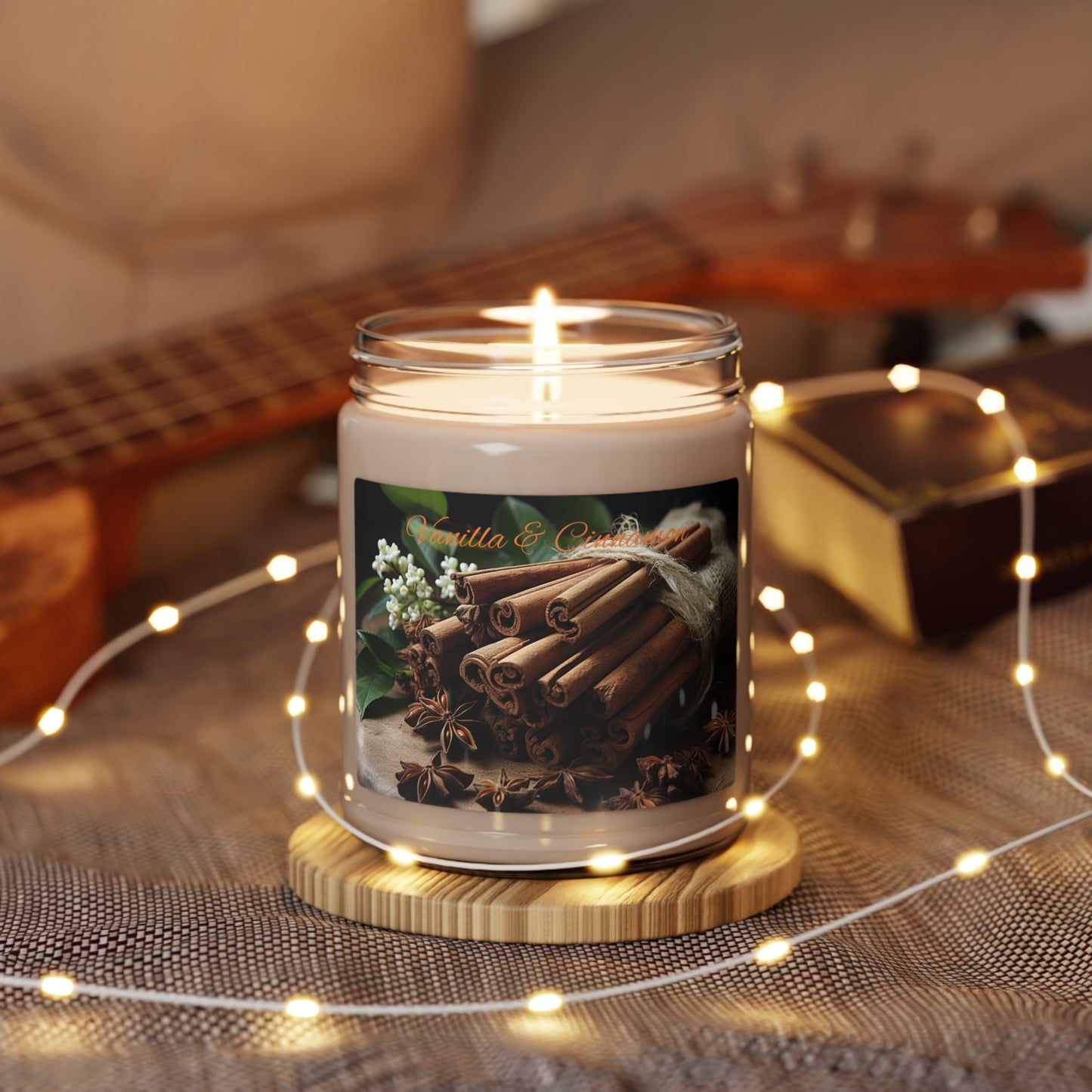 Vanilla and Cinnamon Scented Soy Fall Candle 9oz Vegan Living Housewarming Home Decor Natural Clean Aromatherapy Fall House Seasonal Scented