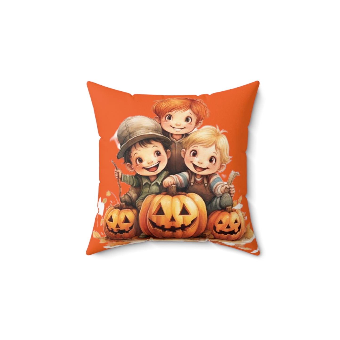 Pumpkin Patch Pillow Halloween Pillows Ghost Decor Fall Color Pillow Throw Pillows Home Spooky Decorations Spun Polyester Square