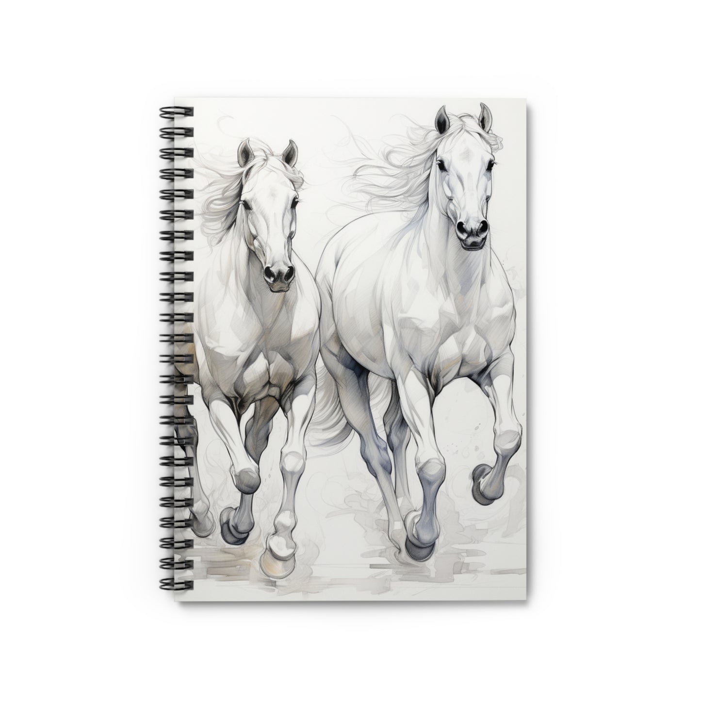 Horses Spiral Notebook Spiral Crazy Horse - Ruled Line Pages Field Notes Horse lover Gift Journal Cover Equine Lover