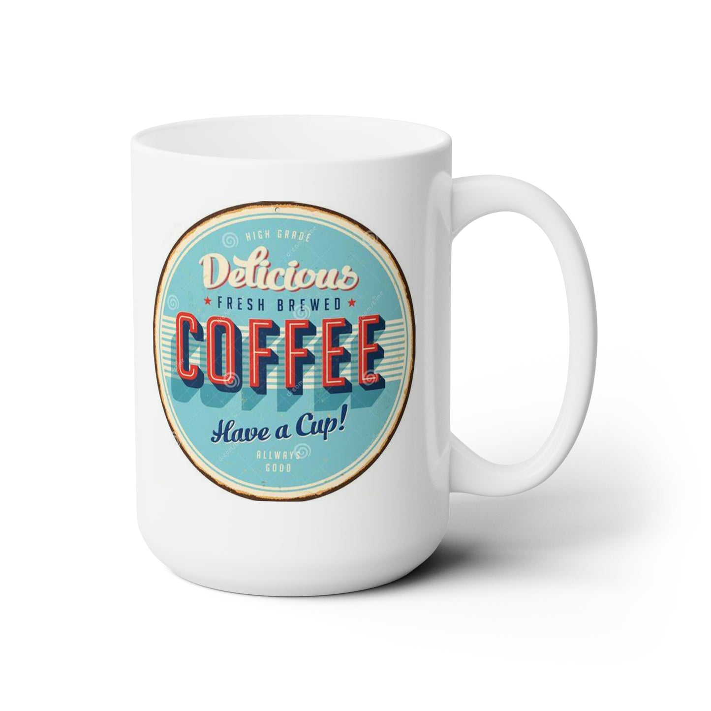 Vintage Coffee Sign Retro Coffee Mug Classic Design Coffee Mugs 15oz