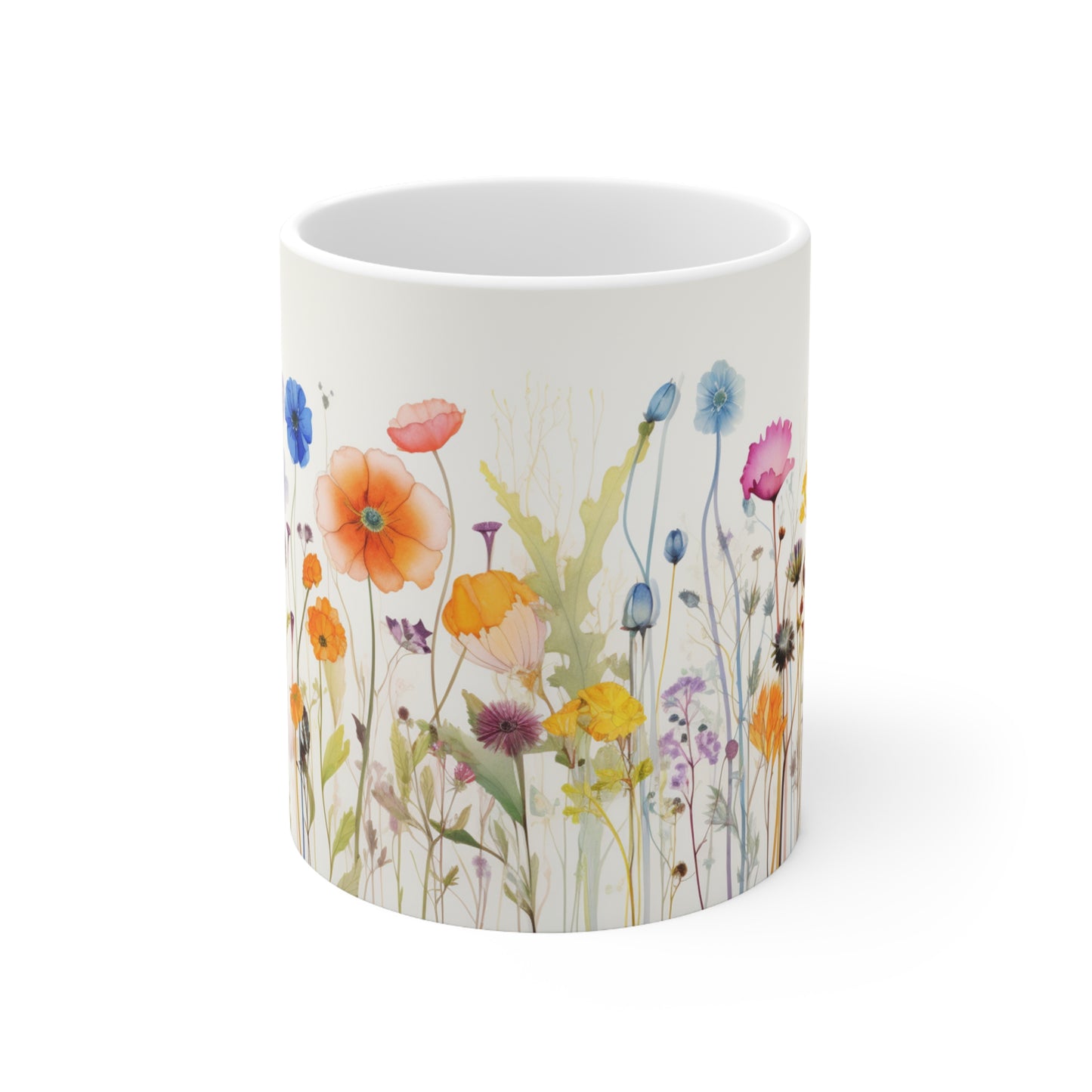 Blooming Inspiration Pressed Flower Mug Boho Wildflowers Cottagecore Coffee Mug Vintage Botanical Mug Flower Garden Pastel Floral Nature
