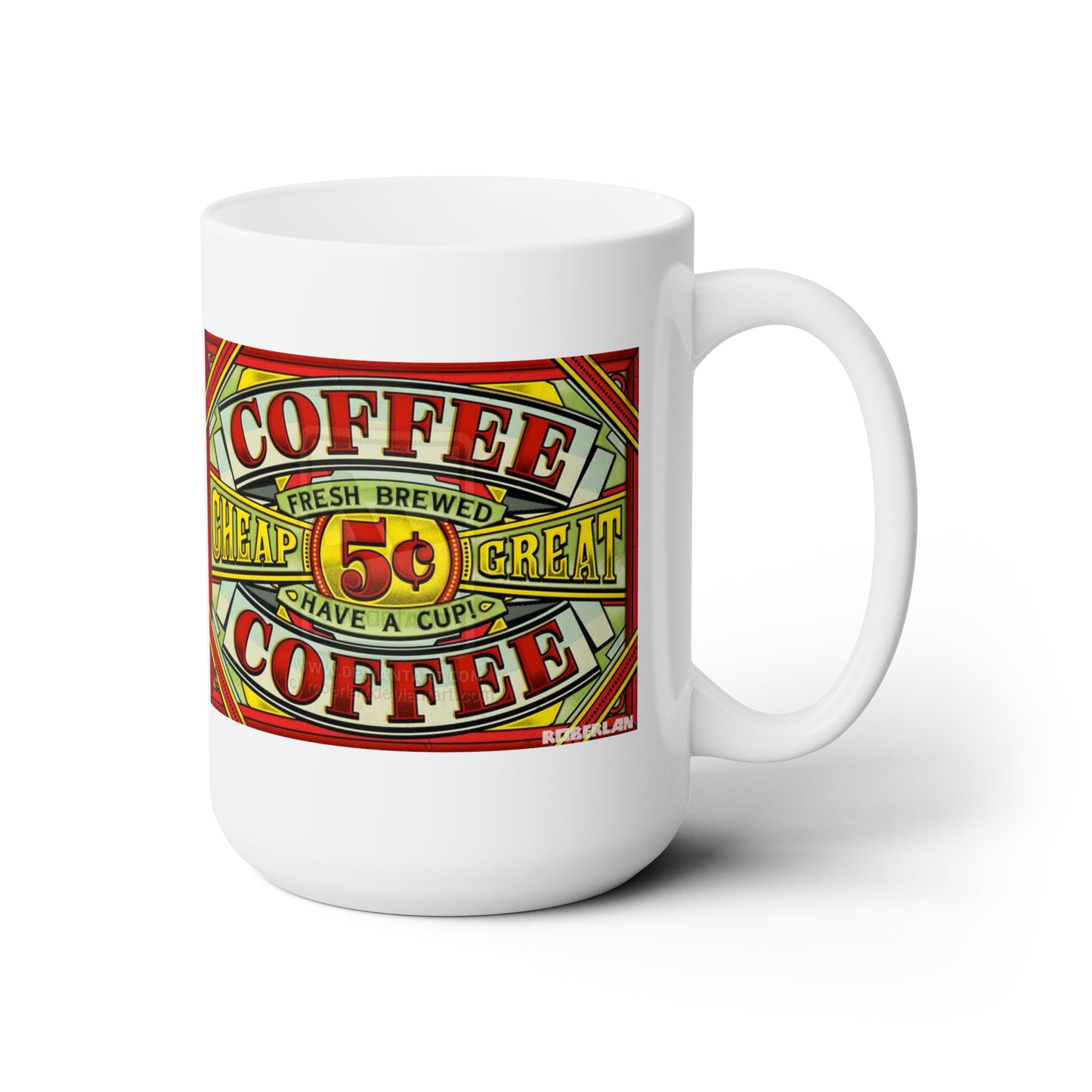 Vintage Coffee Mug Classic Boho Style Mugs Coffee Cup Retro Effects 15oz