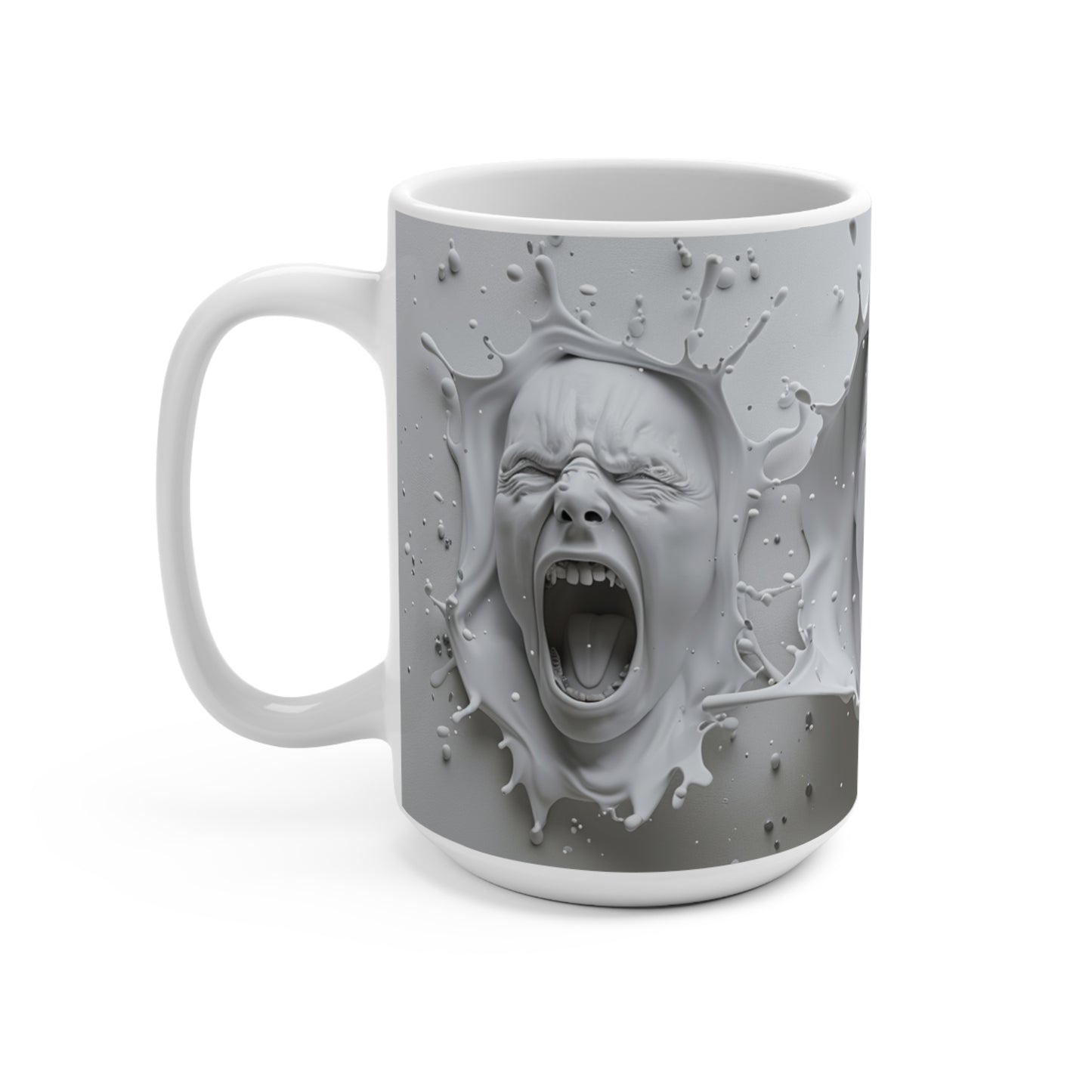 Funny Face 3D Coffee Mug 15oz Scary Faces Mug Ceramic Gift Morning Smiles