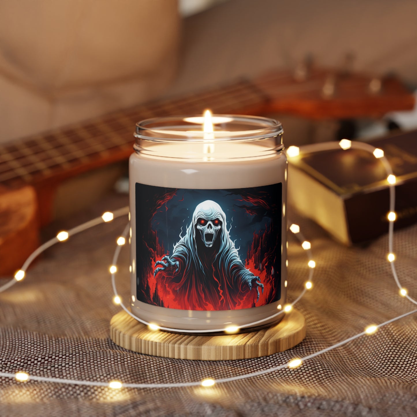 Scary Candles Scented 5 Different Sents Soy Candle, 9oz Vegan Soy Wax Home Decor Cinnamon Vanilla, Clean Cotten, Apple Harvest and more
