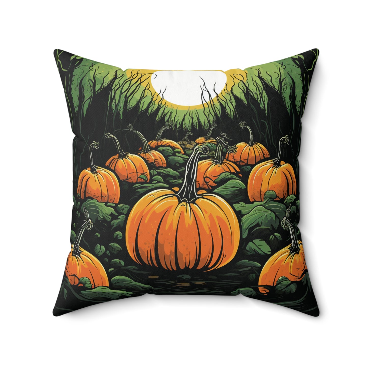 Halloween Pumkin Spun Polyester Square Pillow four sizes to pick from Halloween Cottage Decor Pumkin Patch Home Decor