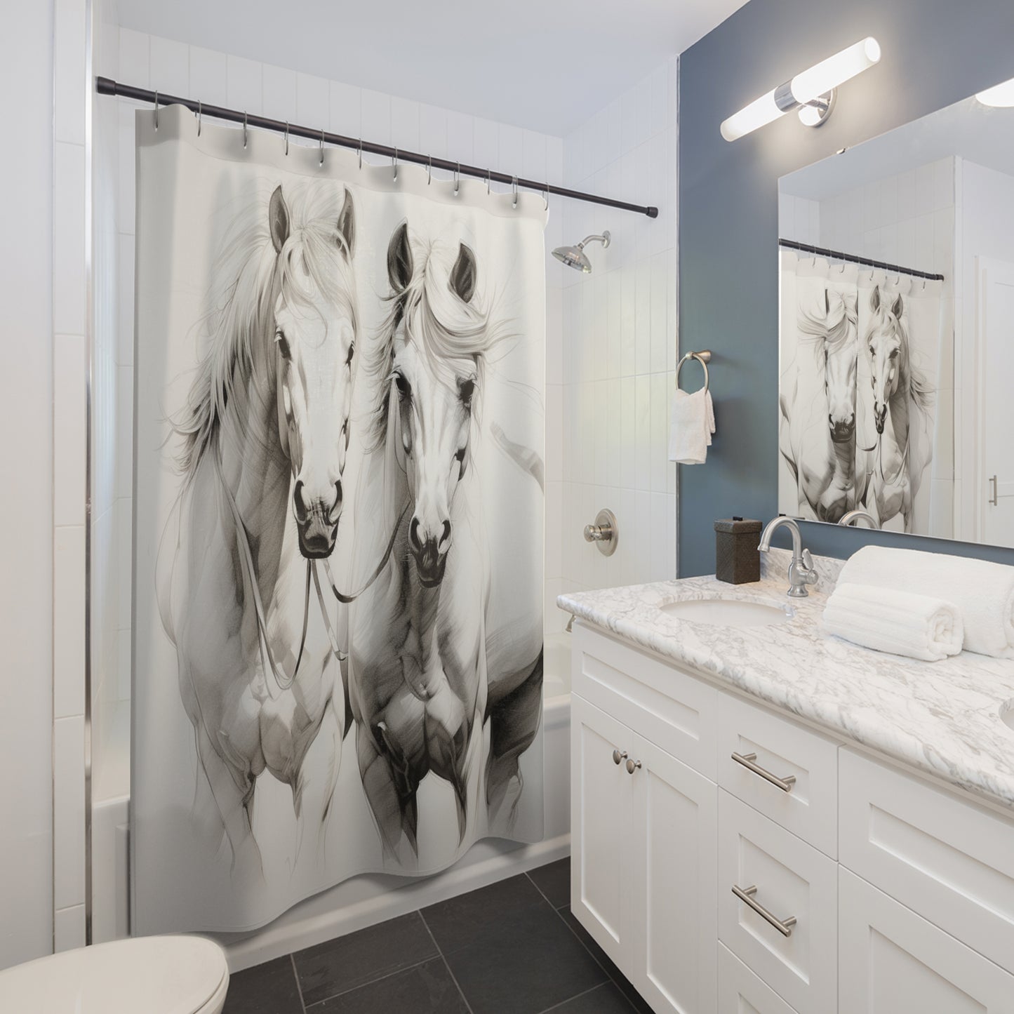 Wild Horse Shower Curtain Western Bathroom Decor Horse Shower Curtain Horse Gift Horse Bath Decor Cowgirl Shower Quarter Horse Shower